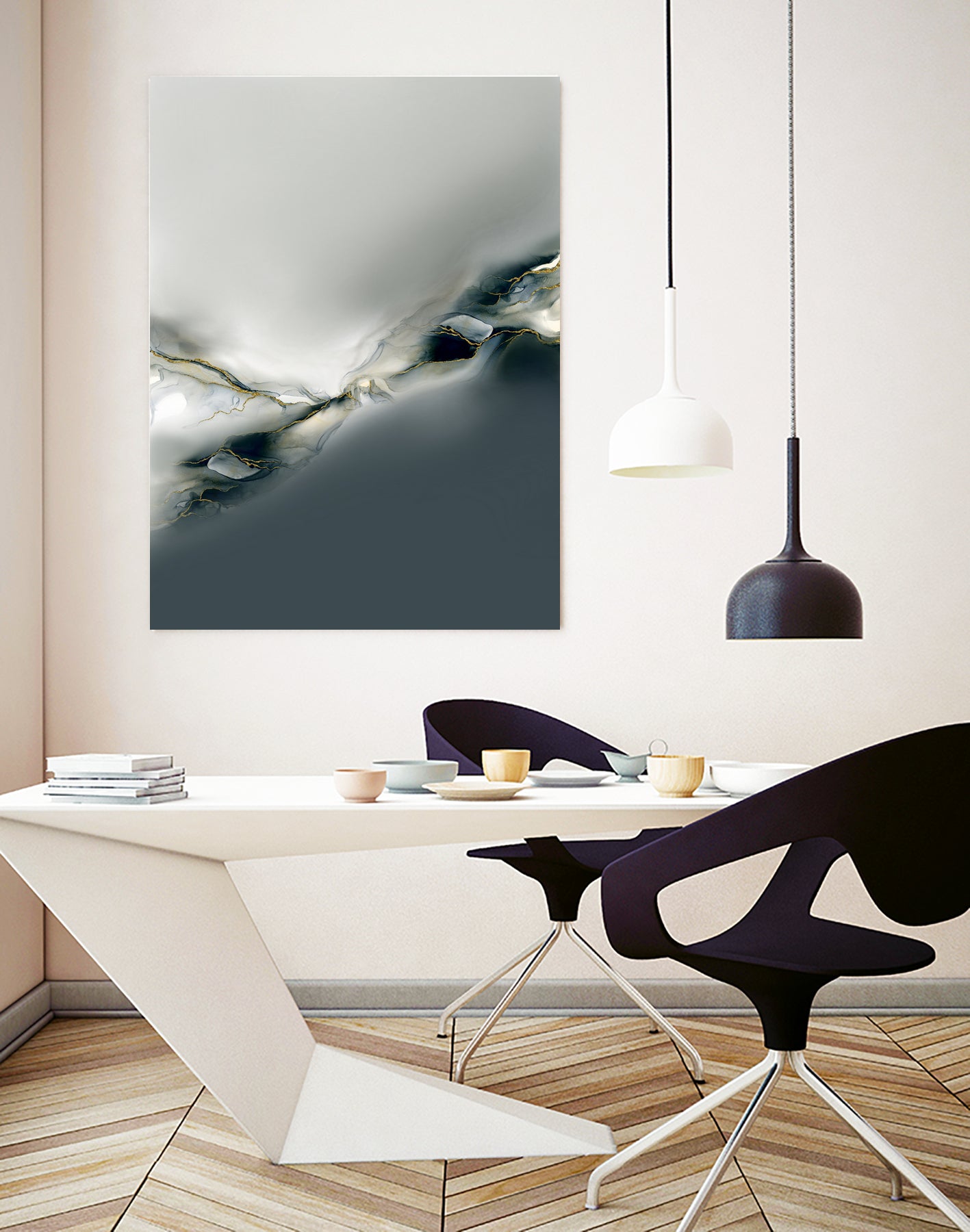 Ink Collection  by Art Tonial on GIANT ART - bleu abstract