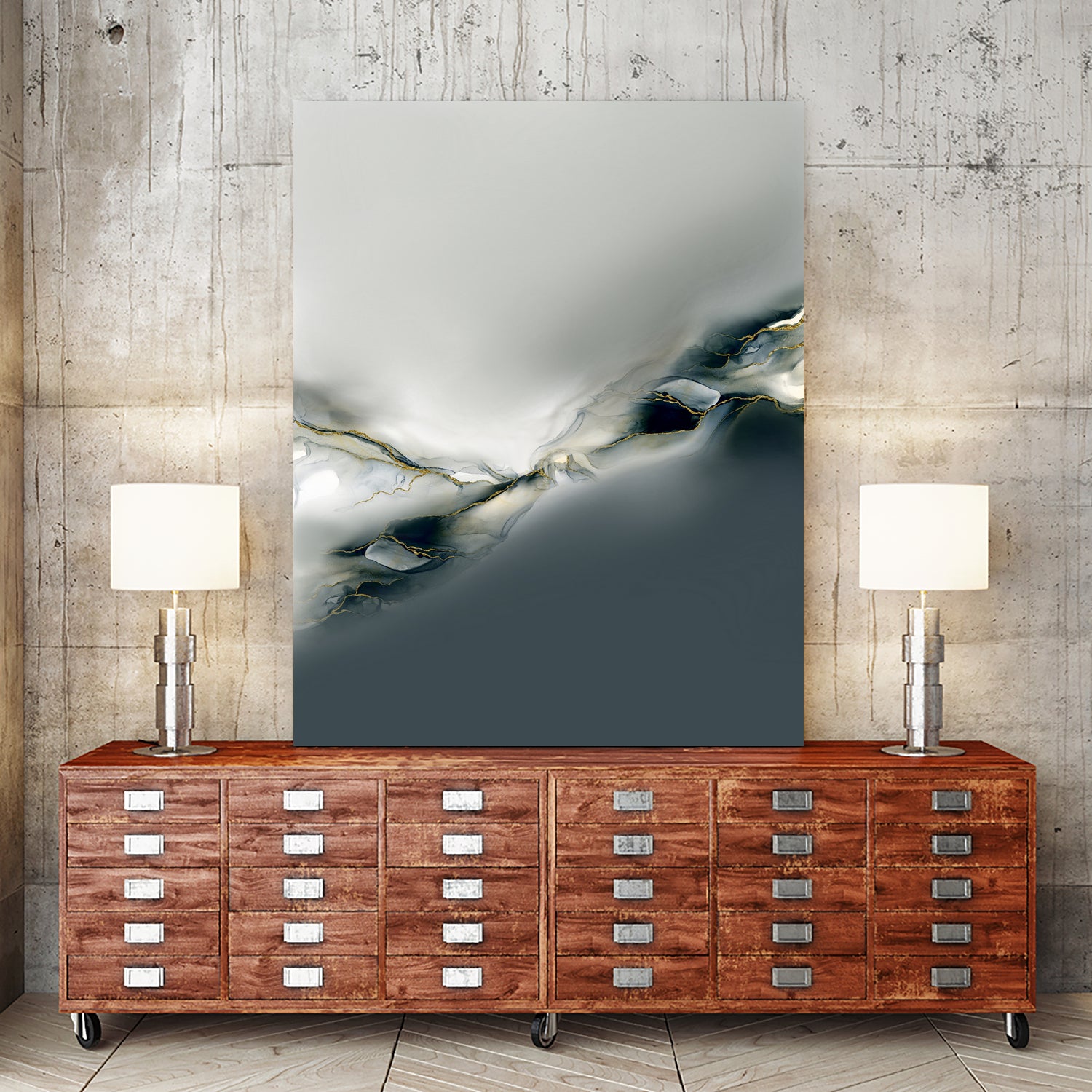 Ink Collection  by Art Tonial on GIANT ART - bleu abstract