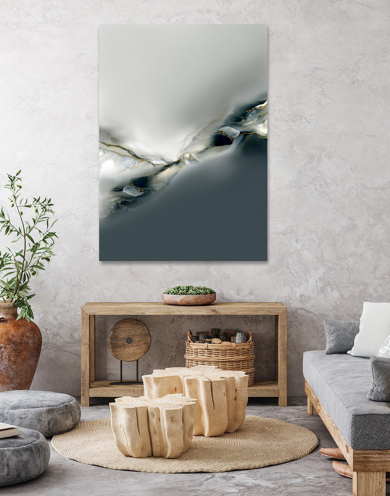 Ink Collection  by Art Tonial on GIANT ART - bleu abstract