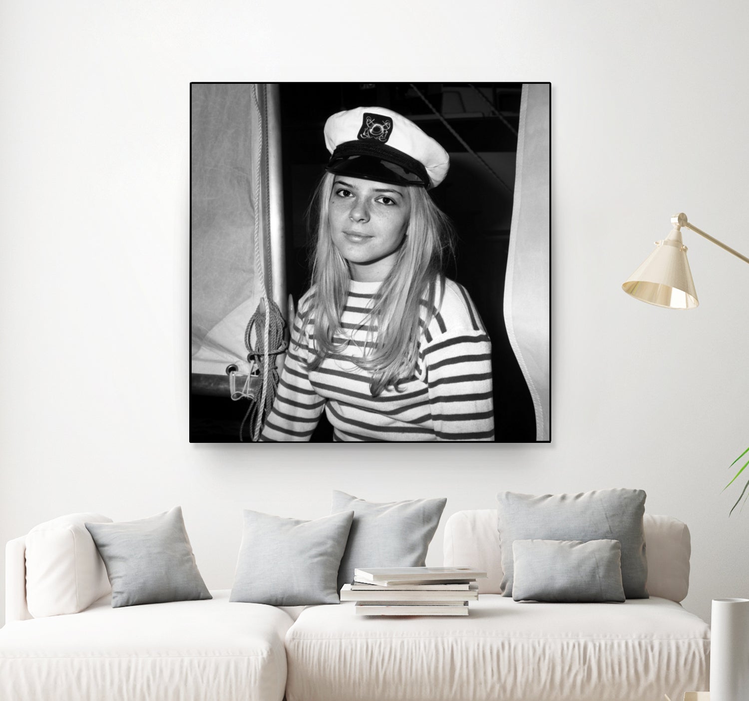 French Singer France Gall With Sailor Suit at Sailing Show, Paris, 17th January 1968 by Bridgeman Images on GIANT ART - black and white photography