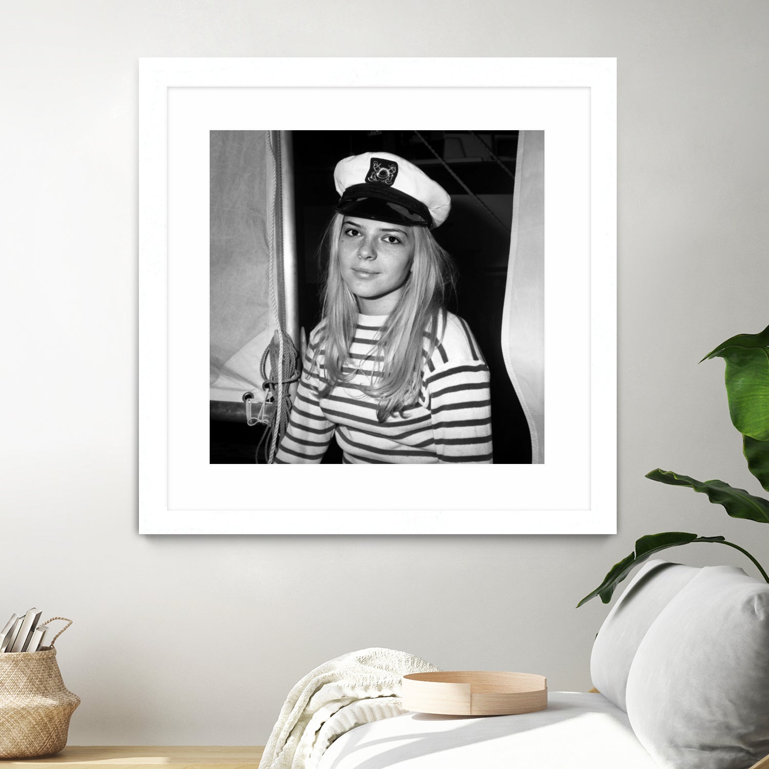 French Singer France Gall With Sailor Suit at Sailing Show, Paris, 17th January 1968 by Bridgeman Images on GIANT ART - black and white photography