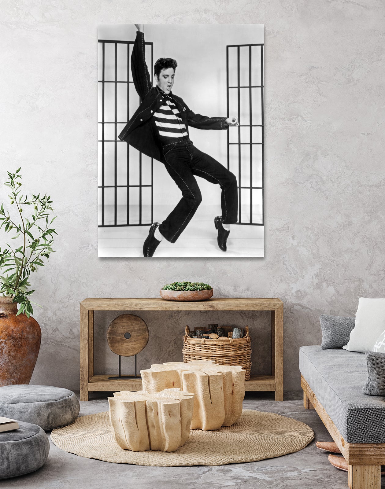 Jailhouse Rock' de RichardThorpe avec Elvis Presley 1957 by Bridgeman Images on GIANT ART - black and white photography
