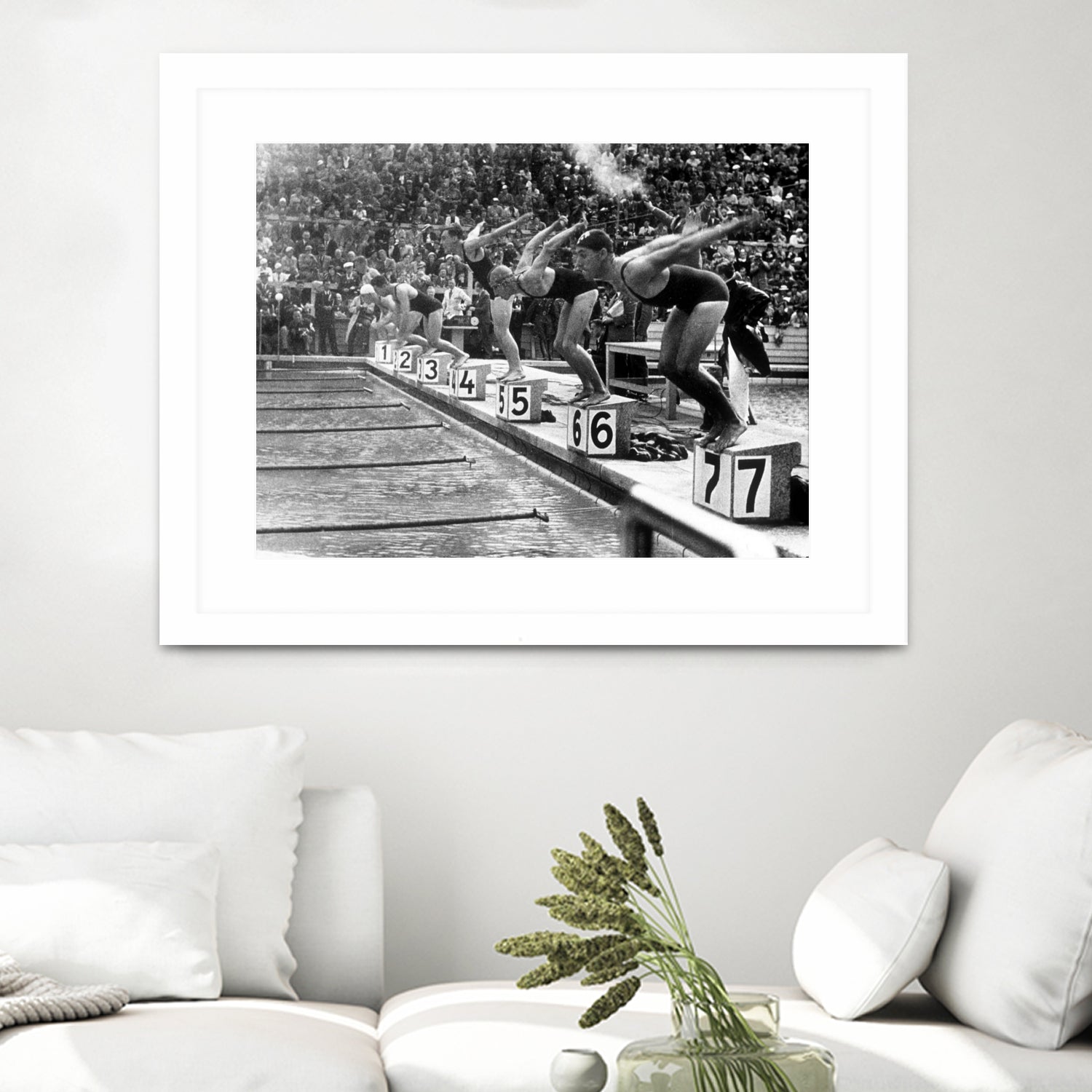swimming competition at berlin Olympic Games in 1936  by Bridgeman Images  on GIANT ART - black and white photgraphy