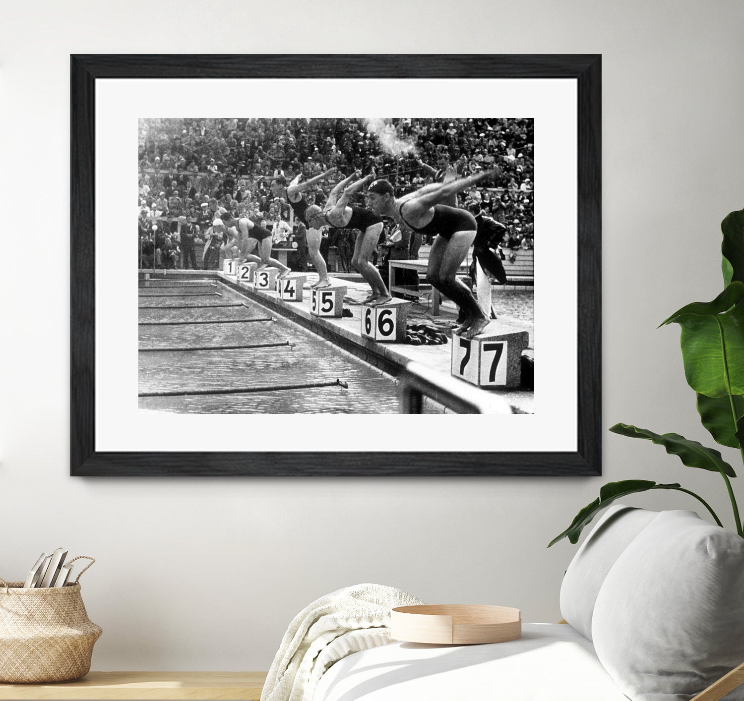 swimming competition at berlin Olympic Games in 1936  by Bridgeman Images  on GIANT ART - black and white photgraphy