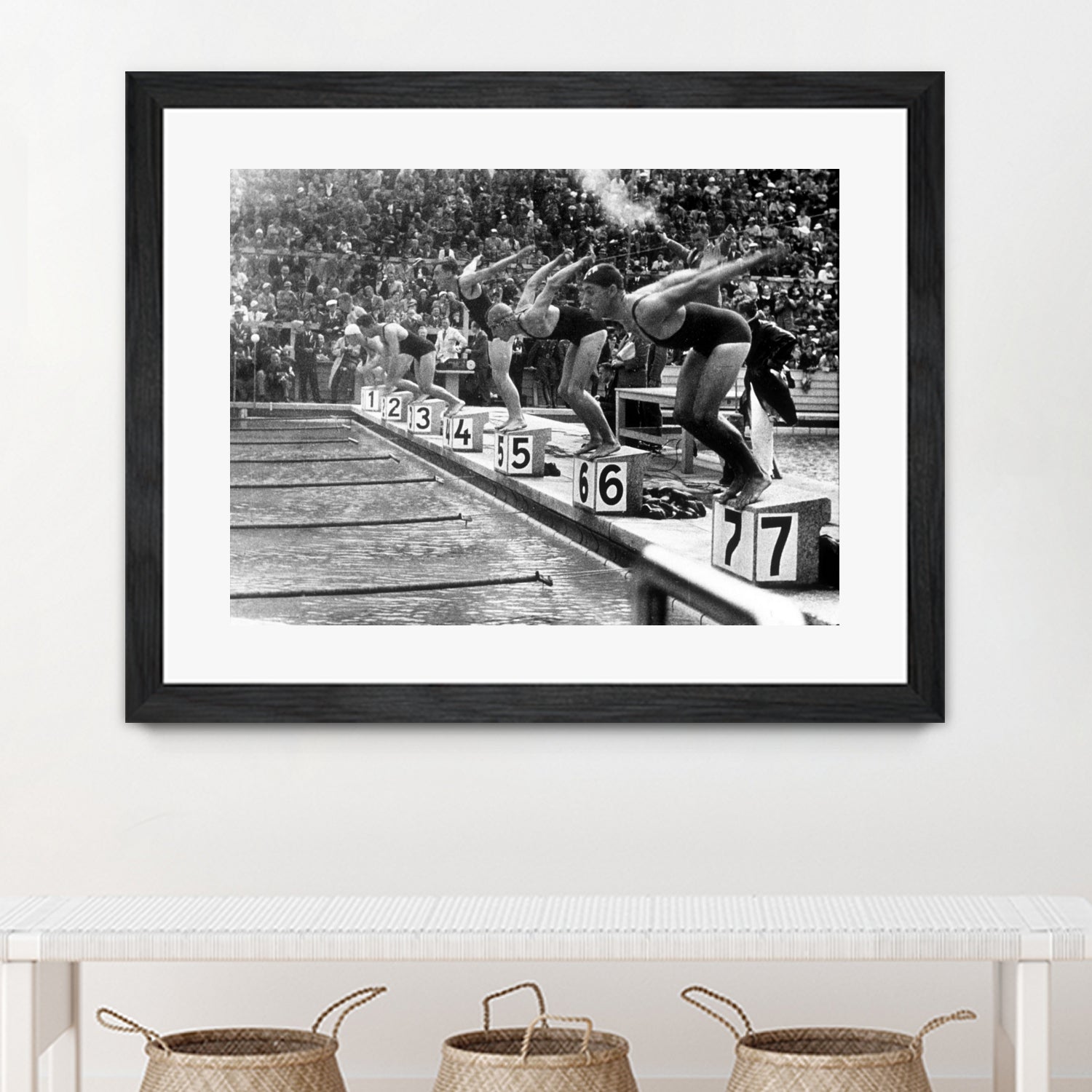 swimming competition at berlin Olympic Games in 1936  by Bridgeman Images  on GIANT ART - black and white photgraphy