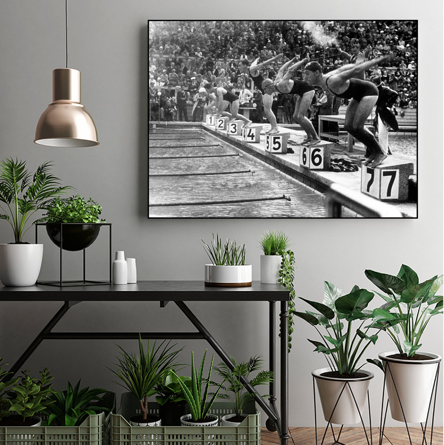 swimming competition at berlin Olympic Games in 1936  by Bridgeman Images  on GIANT ART - black and white photgraphy