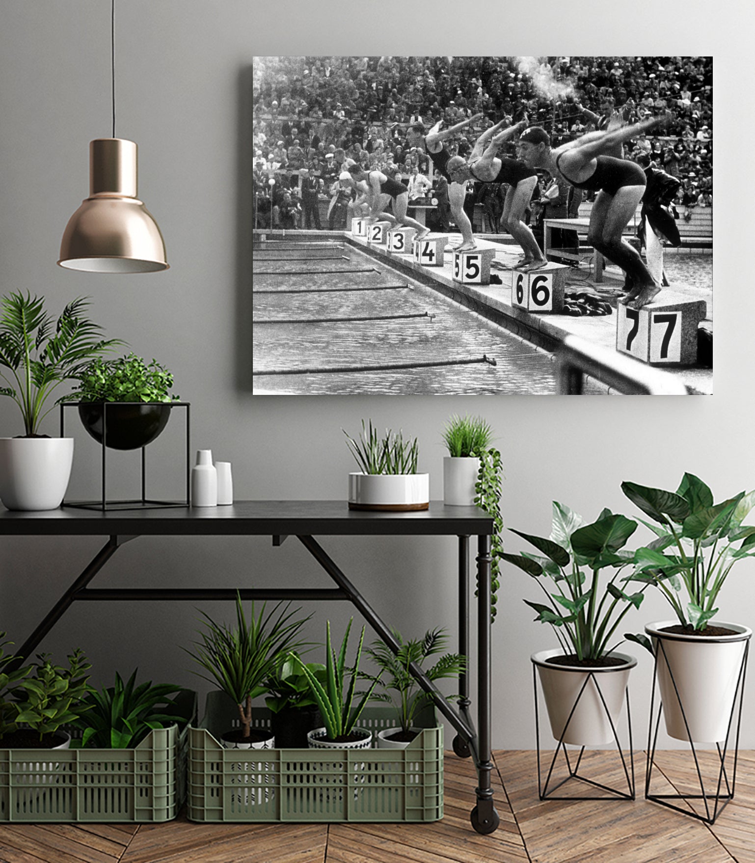 swimming competition at berlin Olympic Games in 1936  by Bridgeman Images  on GIANT ART - black and white photgraphy