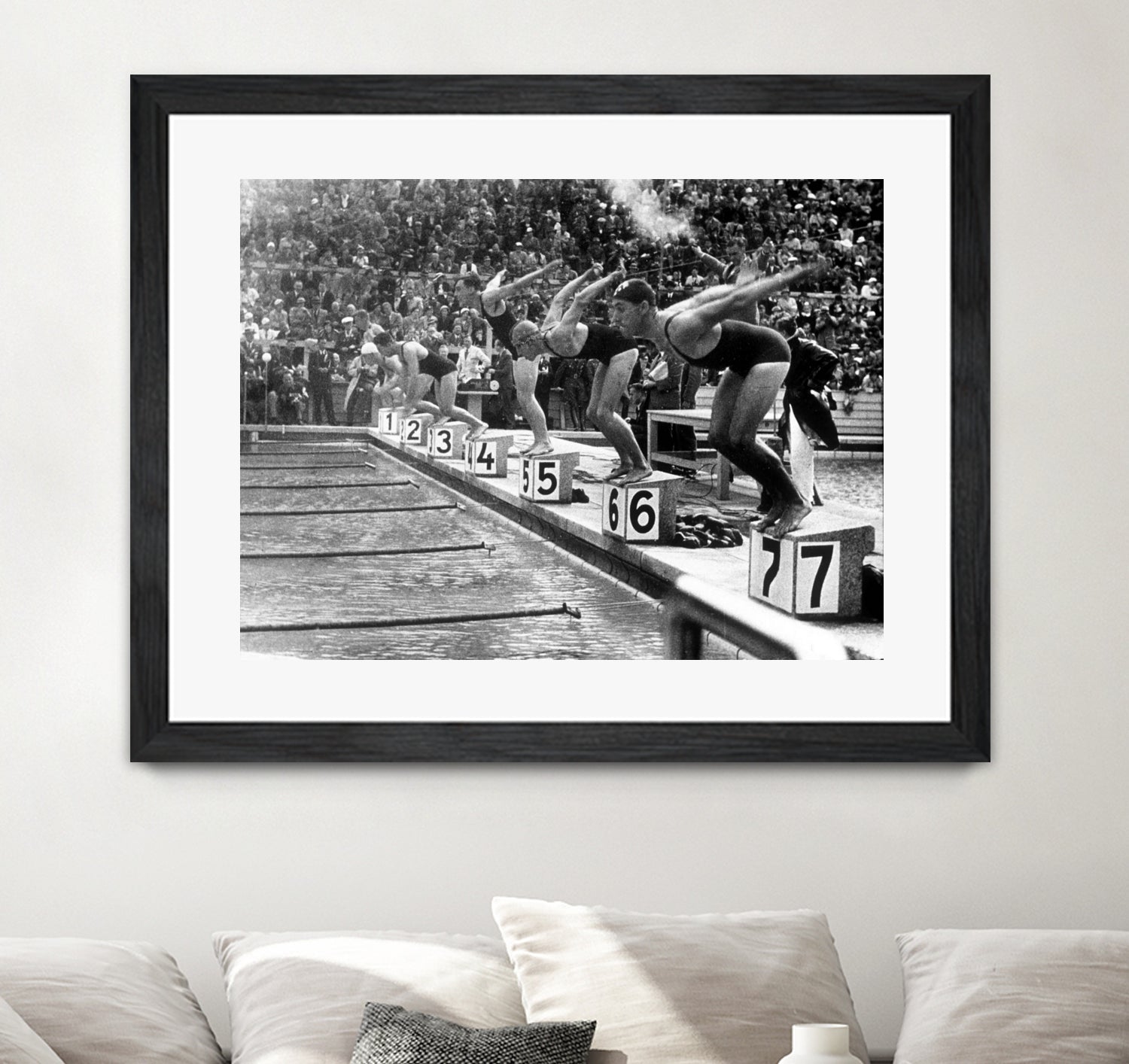 swimming competition at berlin Olympic Games in 1936  by Bridgeman Images  on GIANT ART - black and white photgraphy