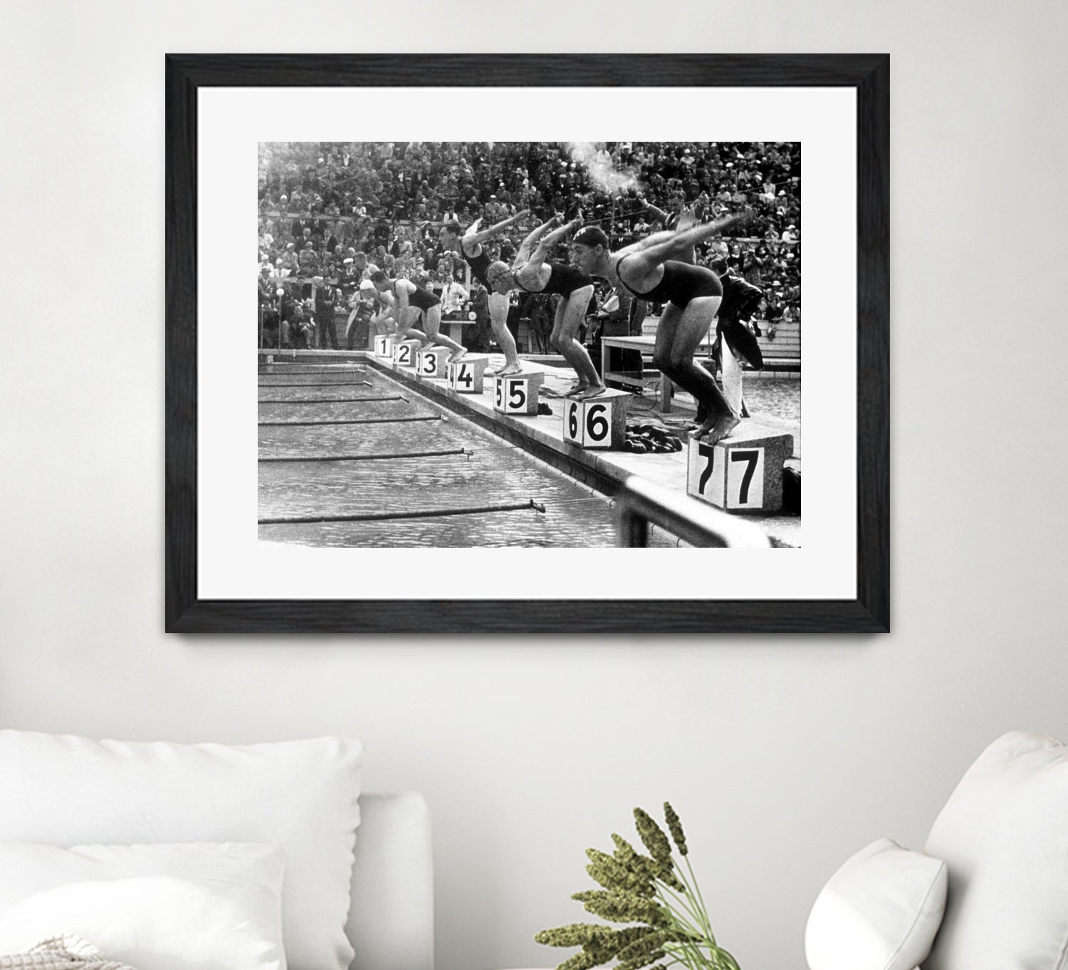 swimming competition at berlin Olympic Games in 1936  by Bridgeman Images  on GIANT ART - black and white photgraphy