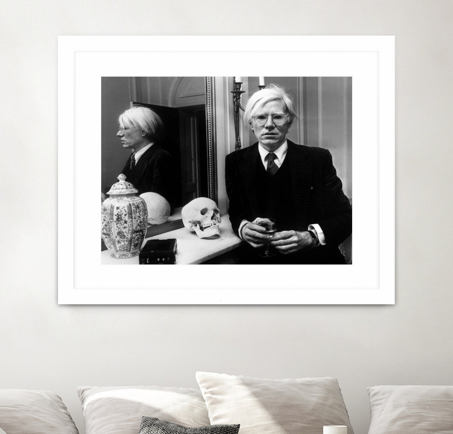 Andy Warhol in London, November 12th, 1975  by Bridgeman Images on GIANT ART - black and white photography