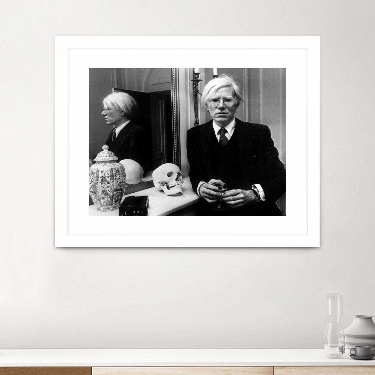 Andy Warhol in London, November 12th, 1975  by Bridgeman Images on GIANT ART - black and white photography