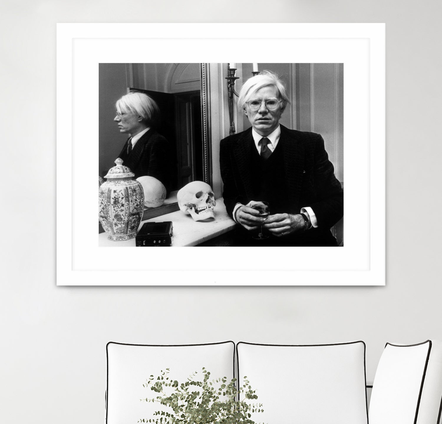 Andy Warhol in London, November 12th, 1975  by Bridgeman Images on GIANT ART - black and white photography