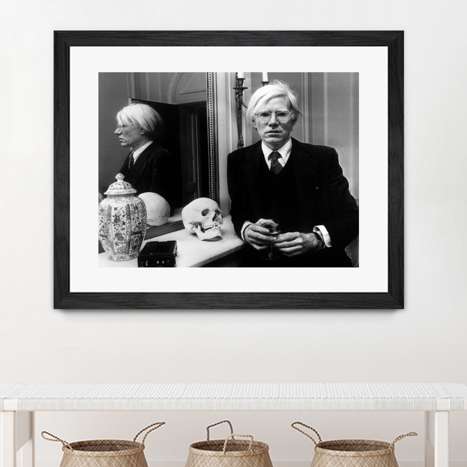 Andy Warhol in London, November 12th, 1975  by Bridgeman Images on GIANT ART - black and white photography