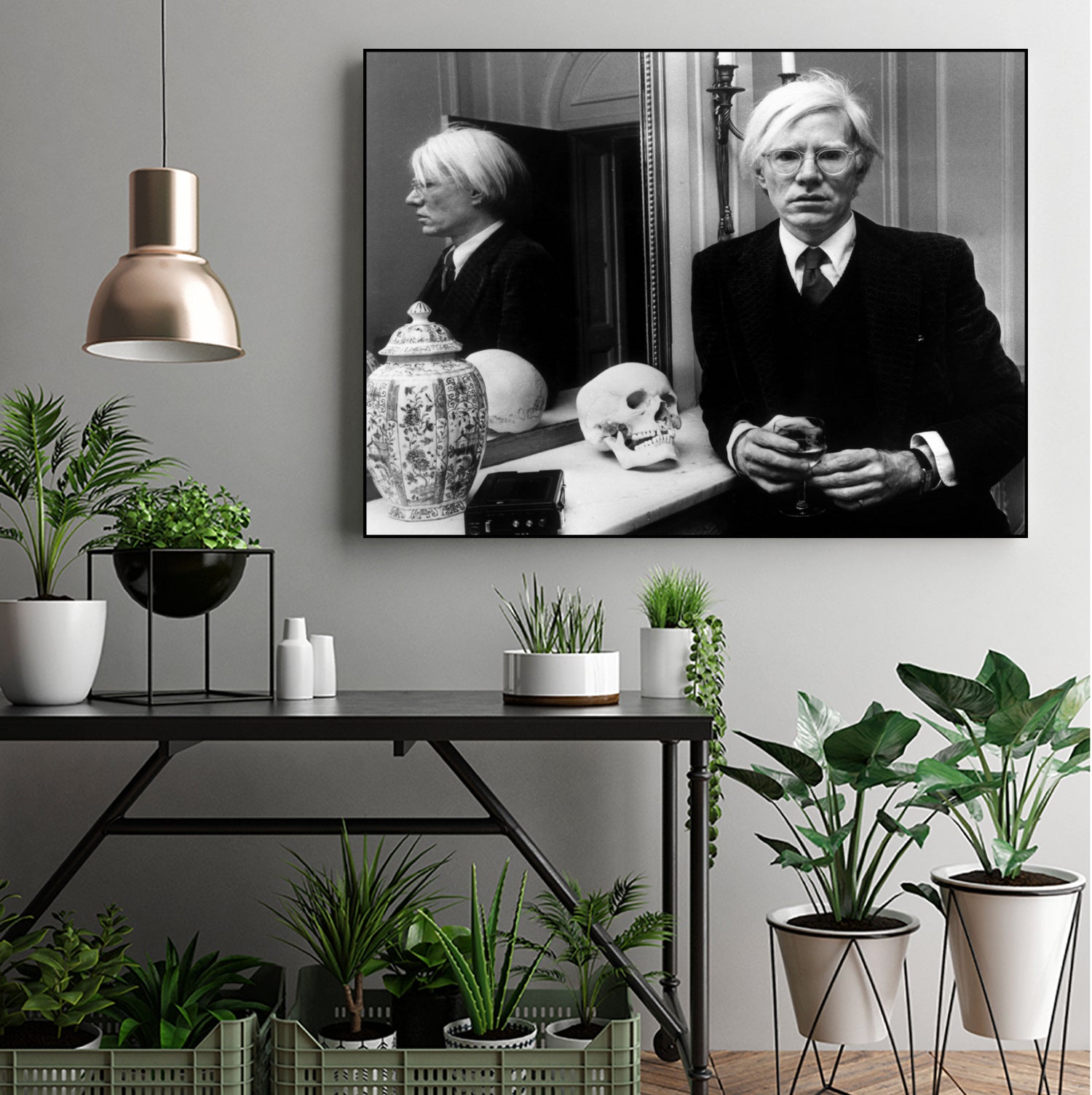 Andy Warhol in London, November 12th, 1975  by Bridgeman Images on GIANT ART - black and white photography