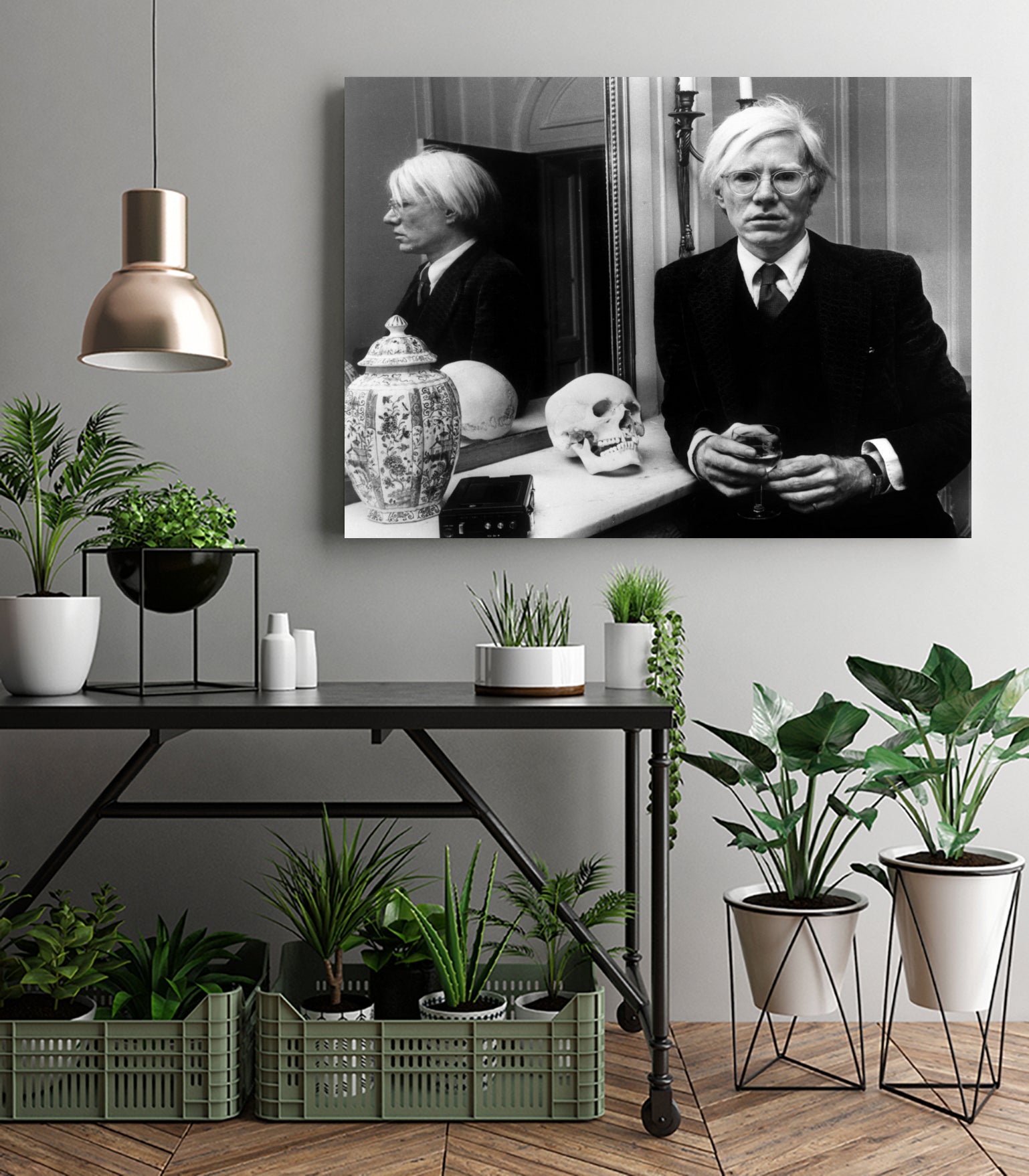 Andy Warhol in London, November 12th, 1975  by Bridgeman Images on GIANT ART - black and white photography