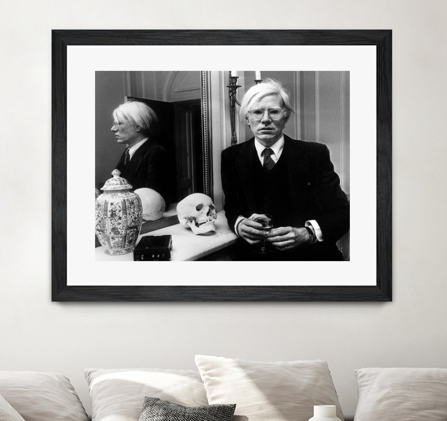 Andy Warhol in London, November 12th, 1975  by Bridgeman Images on GIANT ART - black and white photography