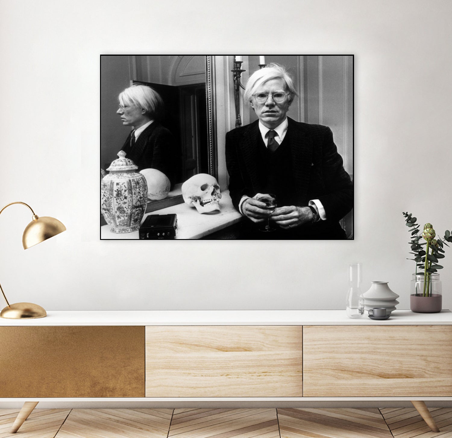 Andy Warhol in London, November 12th, 1975  by Bridgeman Images on GIANT ART - black and white photography