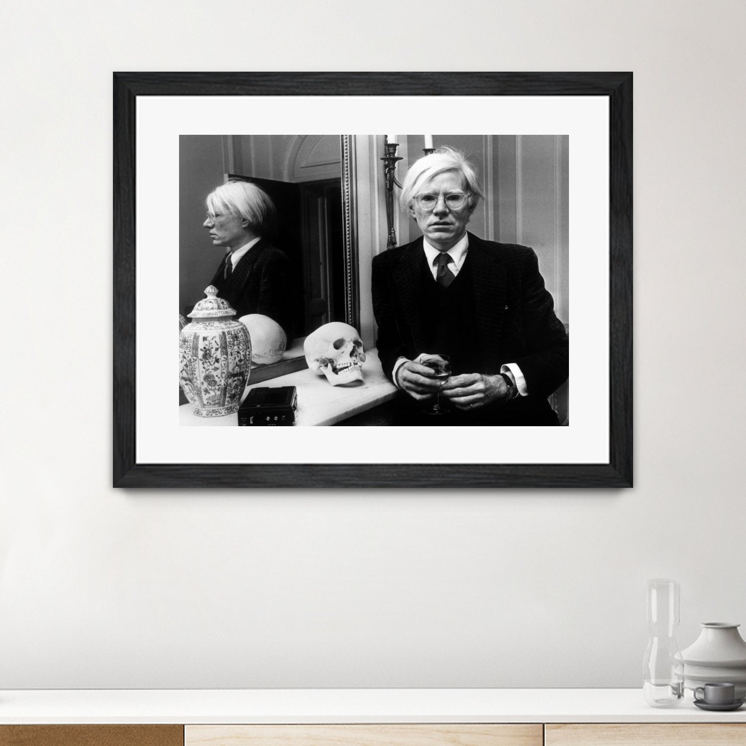 Andy Warhol in London, November 12th, 1975  by Bridgeman Images on GIANT ART - black and white photography