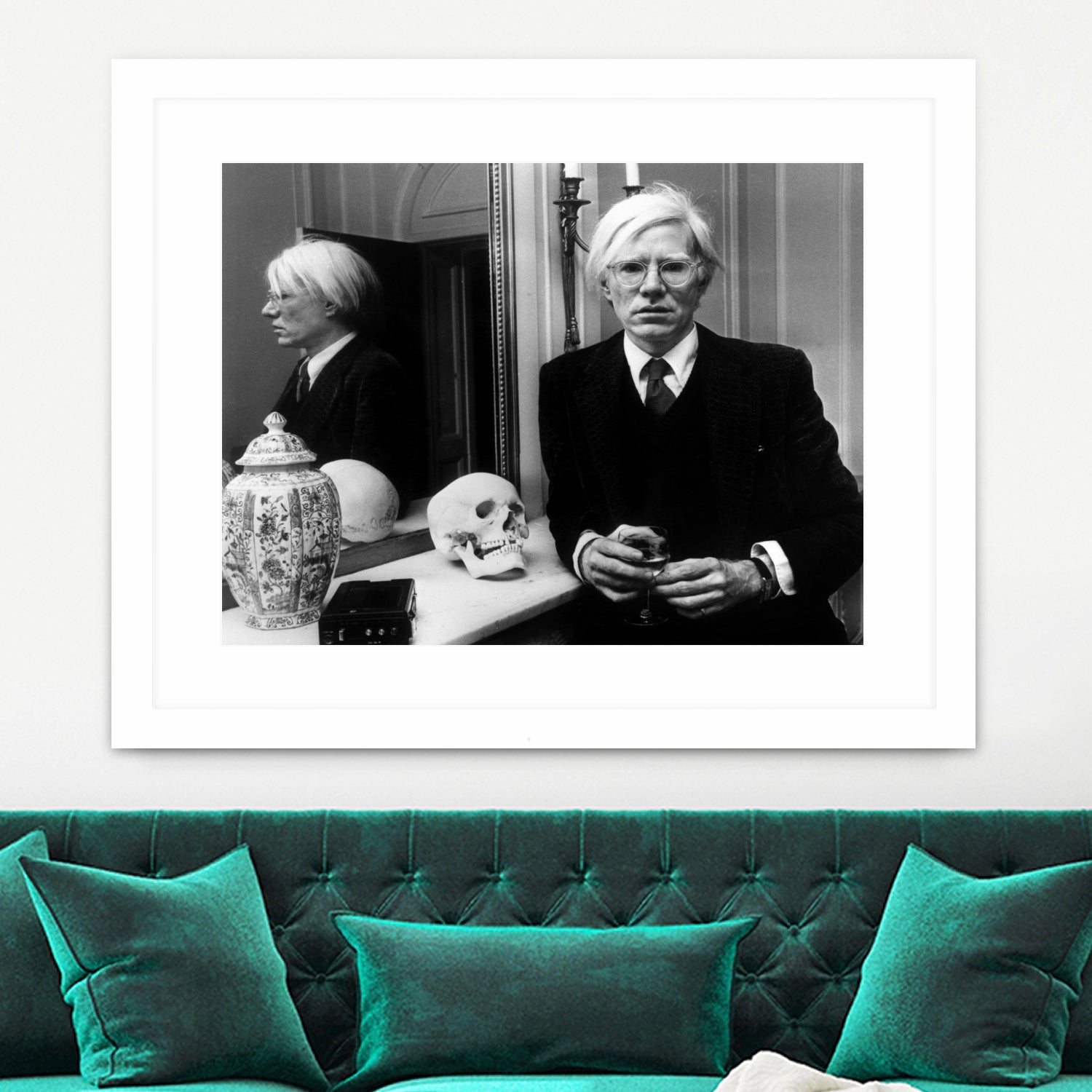 Andy Warhol in London, November 12th, 1975  by Bridgeman Images on GIANT ART - black and white photography