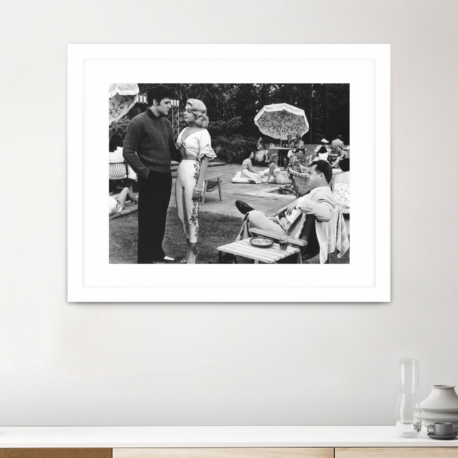 Elvis Presley, Jennifer Holden And Mickey Shaughnessy by Bridgeman on GIANT ART - black and white photography