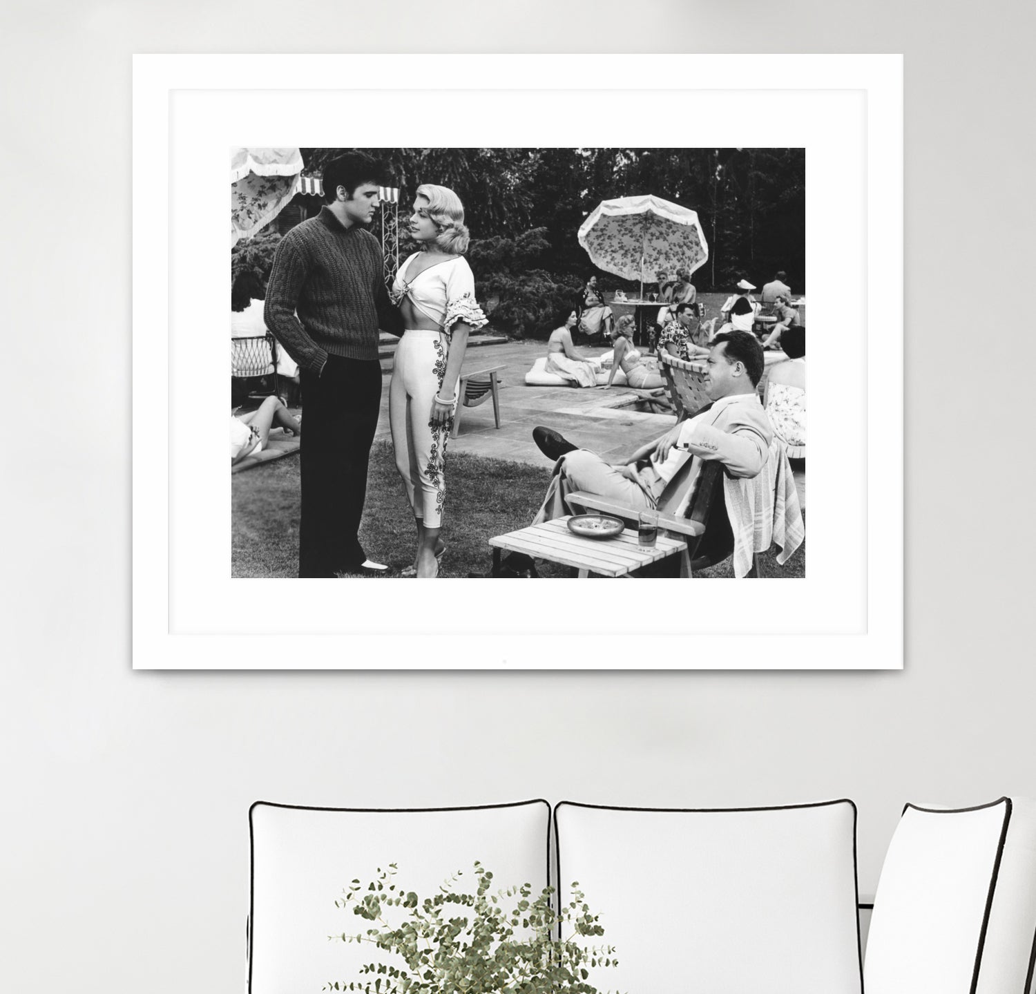 Elvis Presley, Jennifer Holden And Mickey Shaughnessy by Bridgeman on GIANT ART - black and white photography