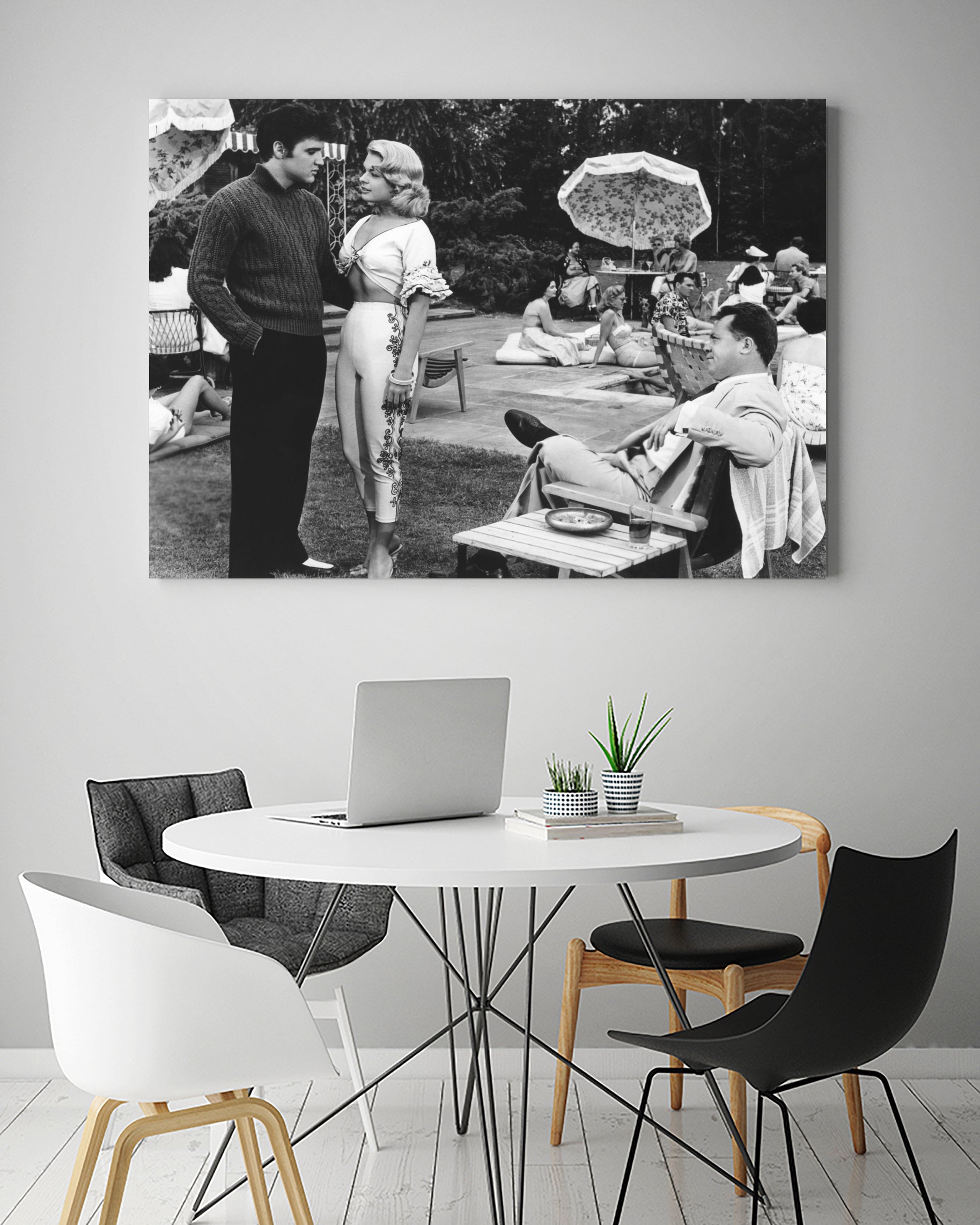 Elvis Presley, Jennifer Holden And Mickey Shaughnessy by Bridgeman on GIANT ART - black and white photography