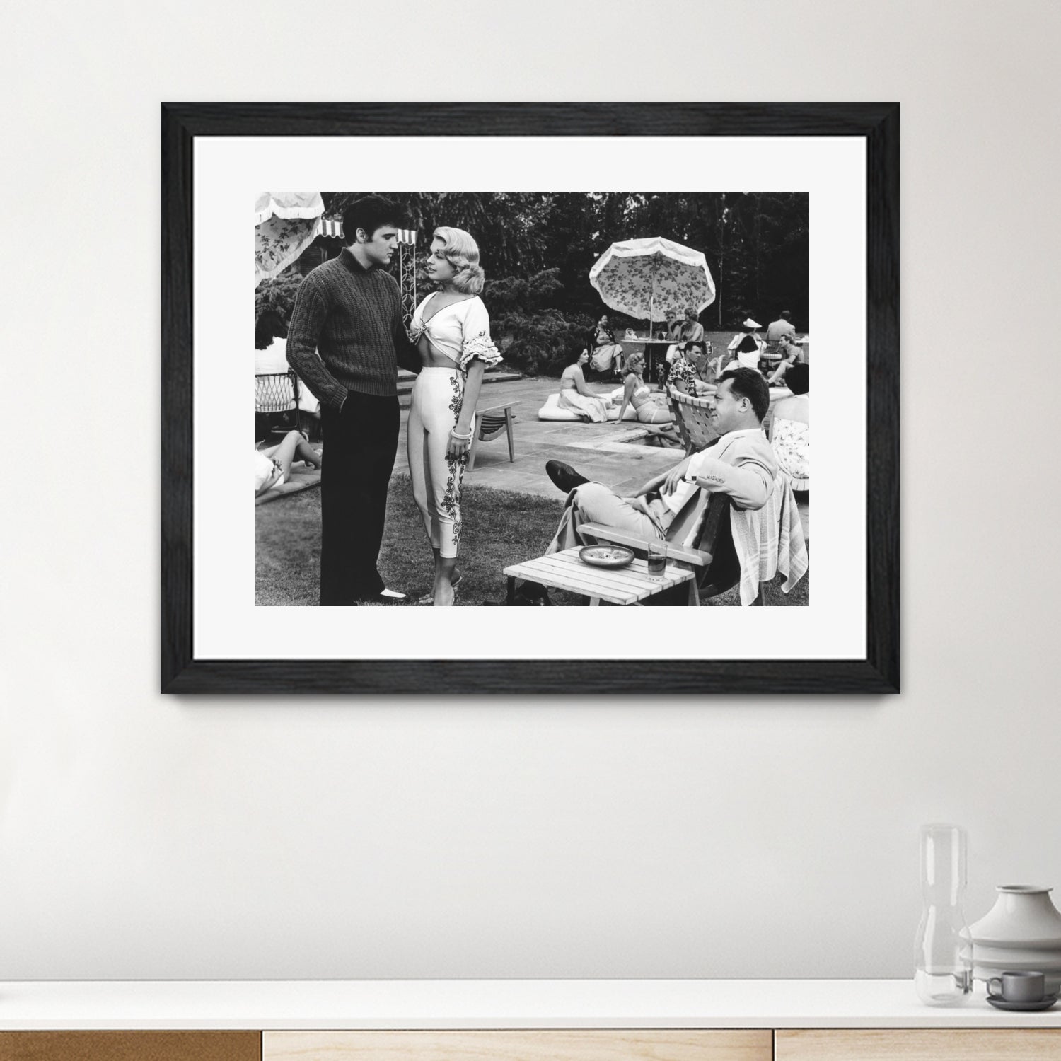 Elvis Presley, Jennifer Holden And Mickey Shaughnessy by Bridgeman on GIANT ART - black and white photography