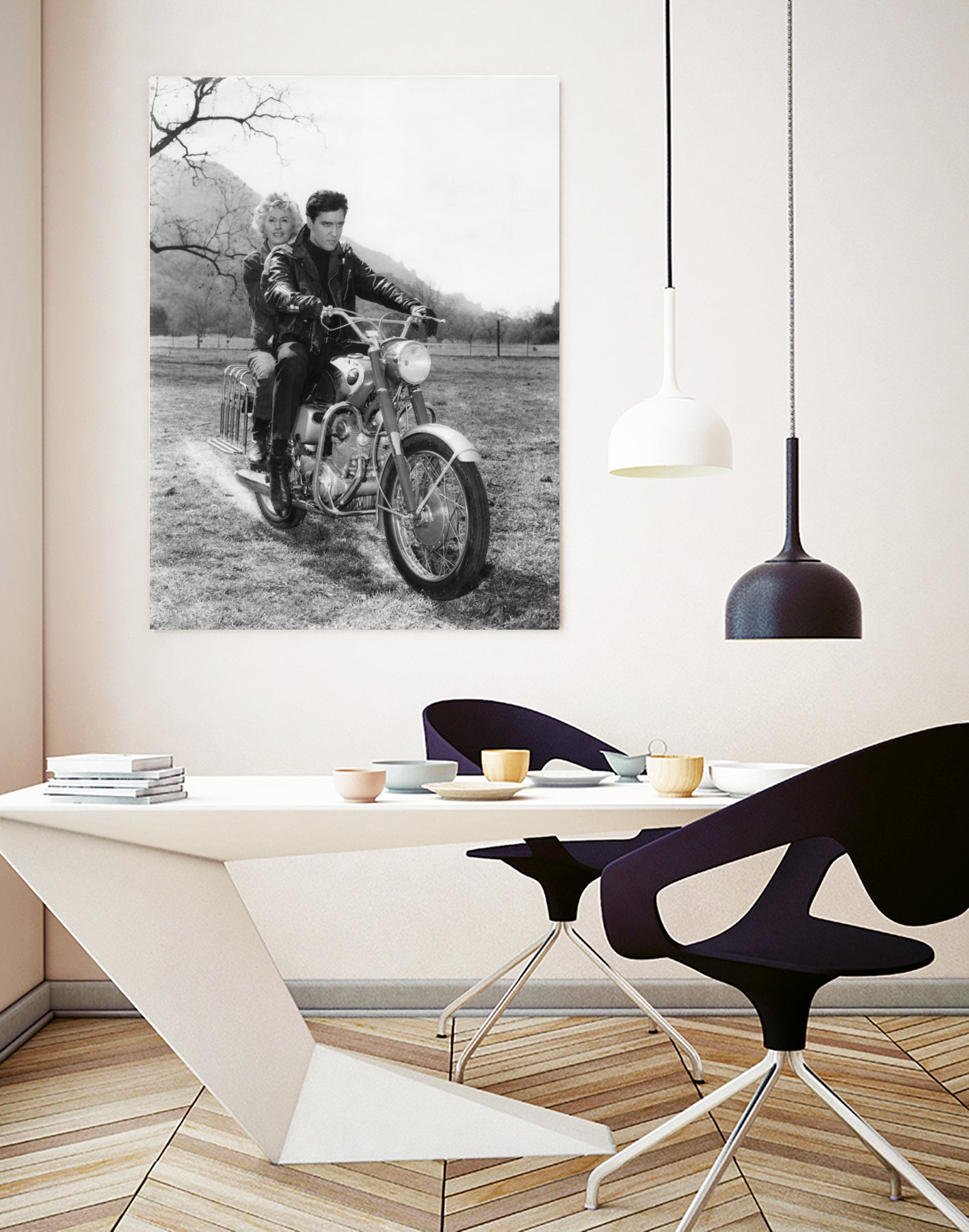 Barbara Stanwyck And Elvis Presley by Bridgeman Images  on GIANT ART - black and white  photography