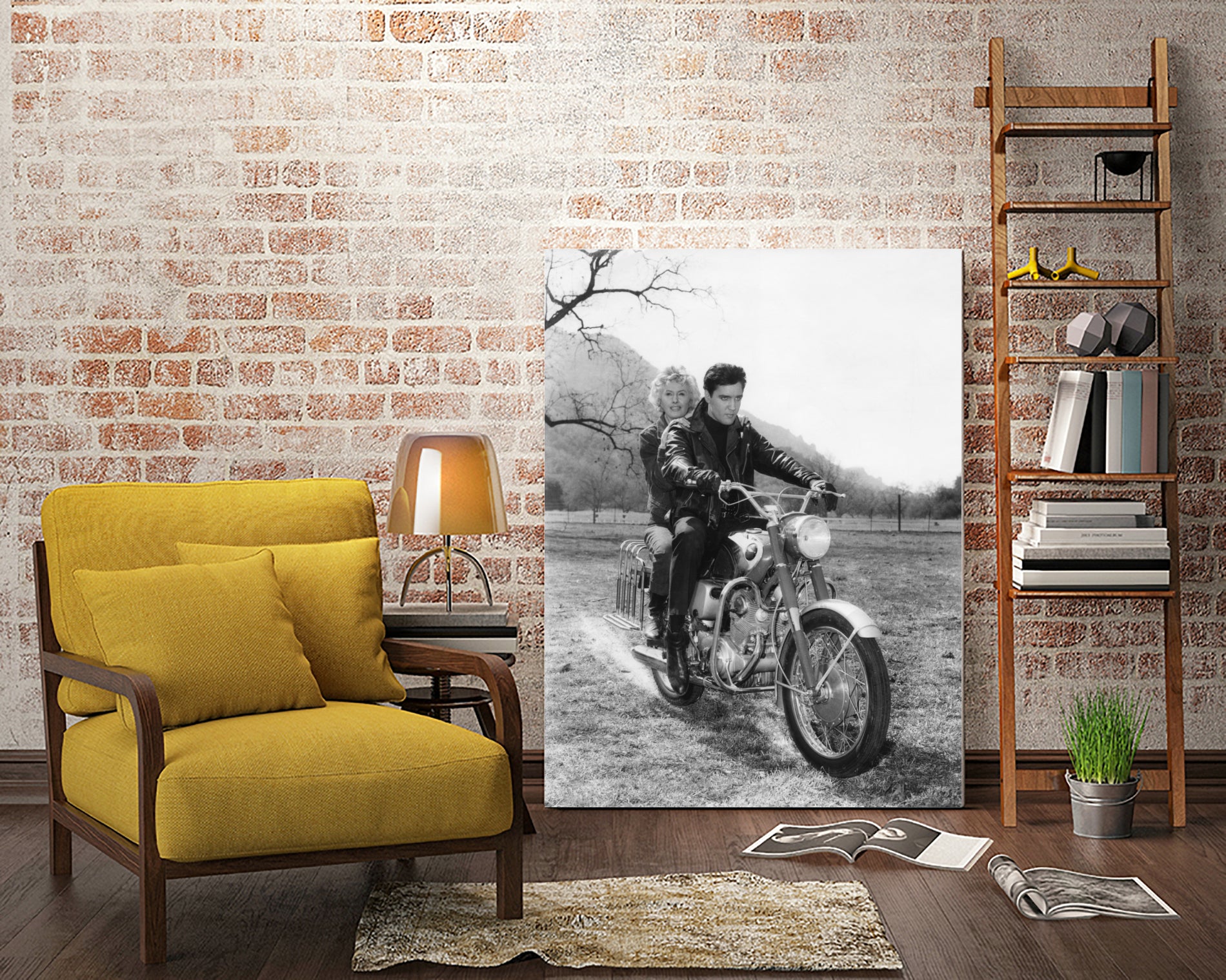 Barbara Stanwyck And Elvis Presley by Bridgeman Images  on GIANT ART - black and white  photography