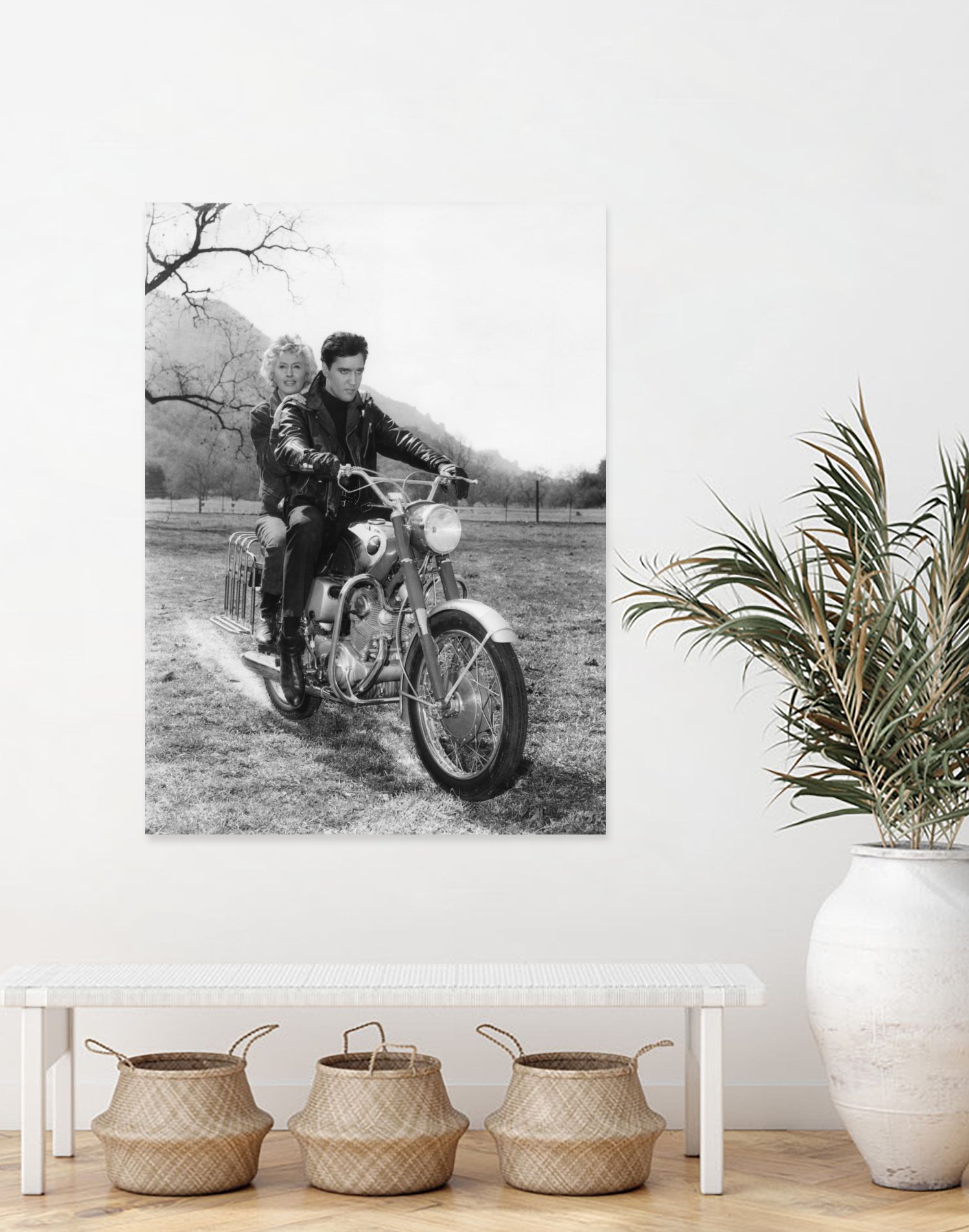 Barbara Stanwyck And Elvis Presley by Bridgeman Images  on GIANT ART - black and white  photography