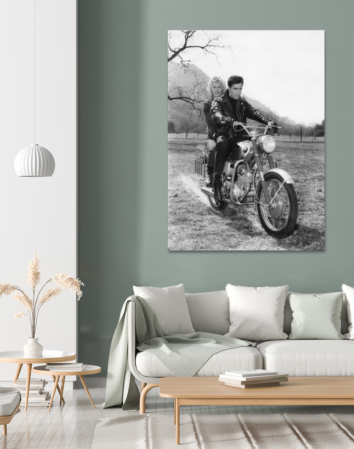 Barbara Stanwyck And Elvis Presley by Bridgeman Images  on GIANT ART - black and white  photography