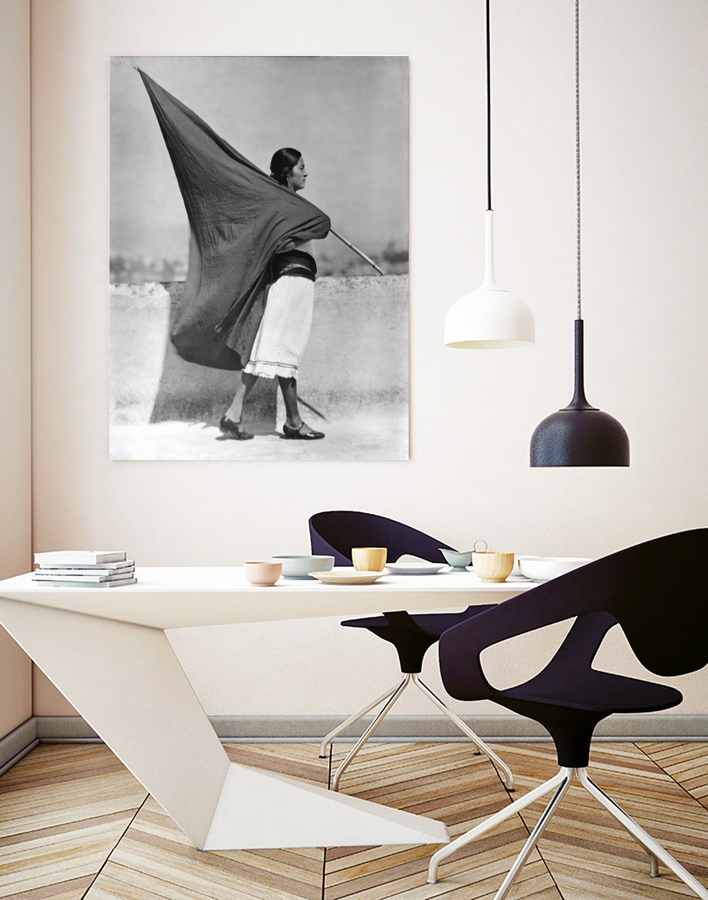 Woman with Flag, Mexico City, 1928 by Bridgeman Images  on GIANT ART - black and white photography