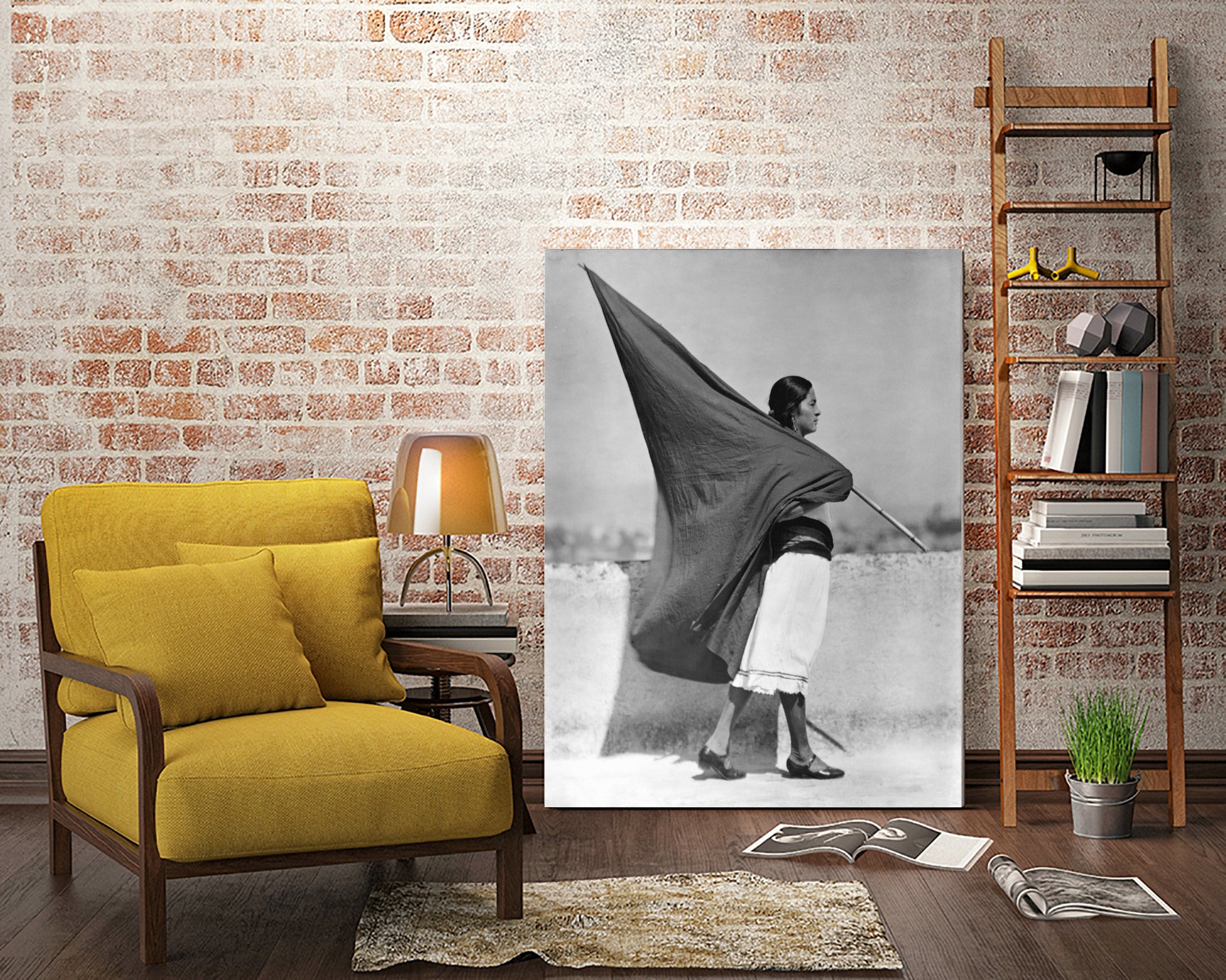 Woman with Flag, Mexico City, 1928 by Bridgeman Images  on GIANT ART - black and white photography
