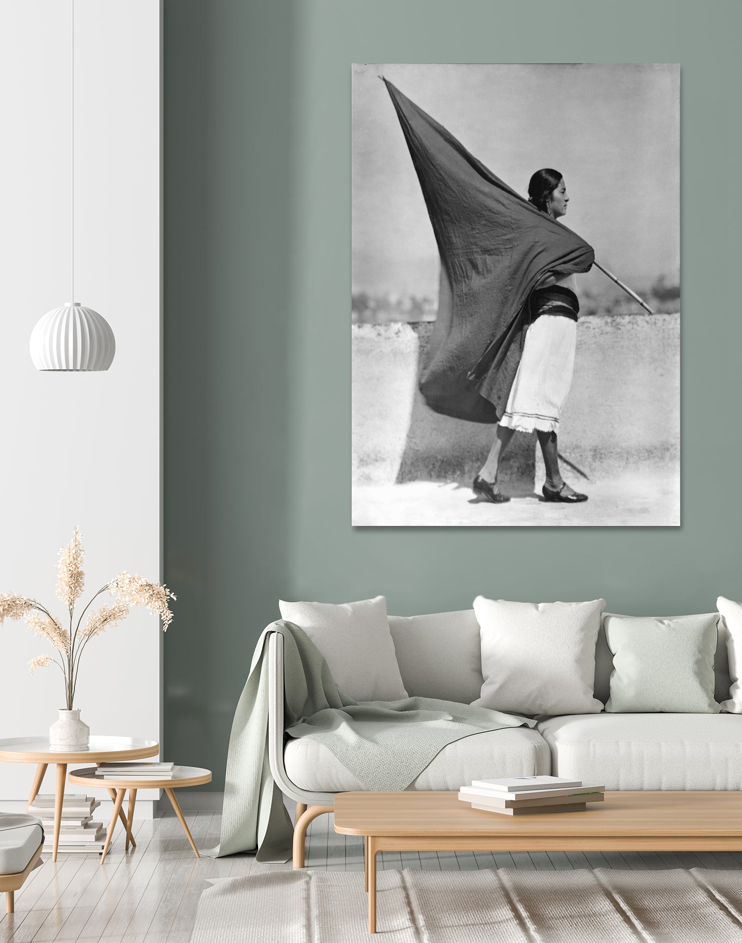 Woman with Flag, Mexico City, 1928 by Bridgeman Images  on GIANT ART - black and white photography