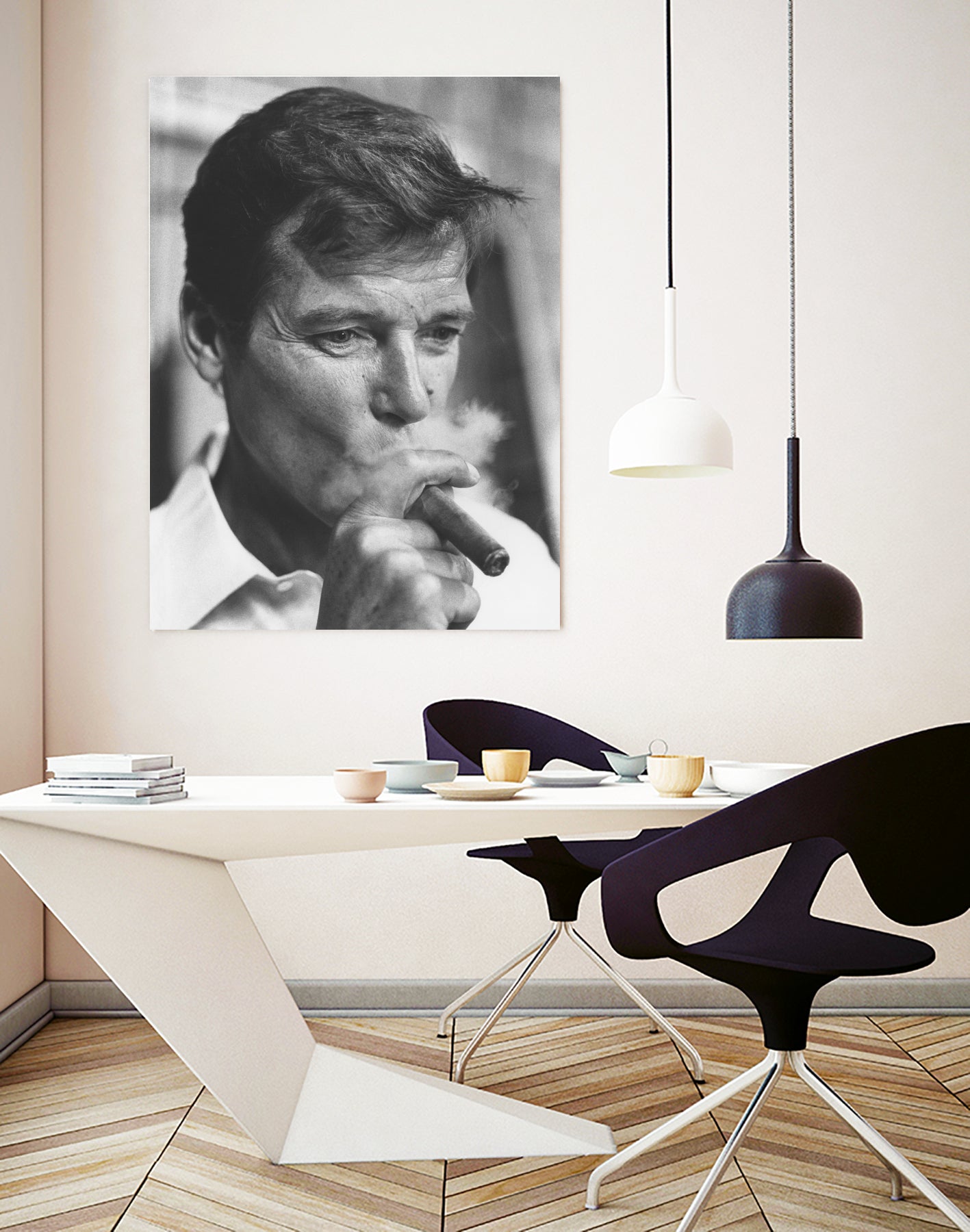 Roger Moore  by © Classic Picture Library / Bridgeman Images on GIANT ART - black and white photography