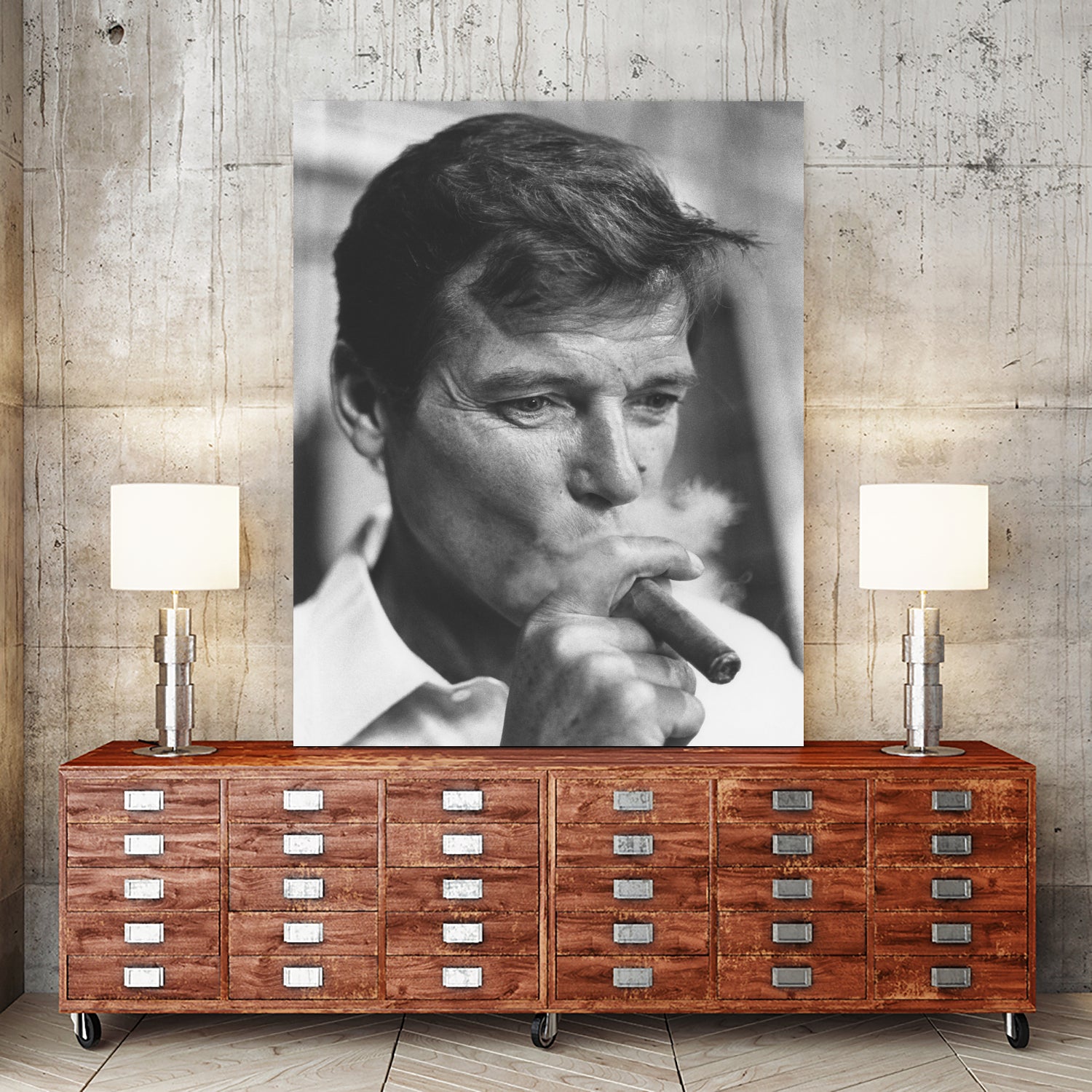 Roger Moore  by © Classic Picture Library / Bridgeman Images on GIANT ART - black and white photography