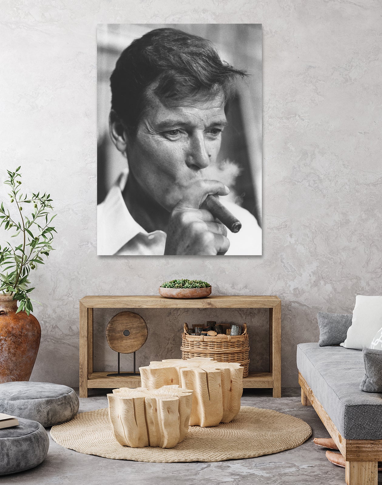 Roger Moore  by © Classic Picture Library / Bridgeman Images on GIANT ART - black and white photography