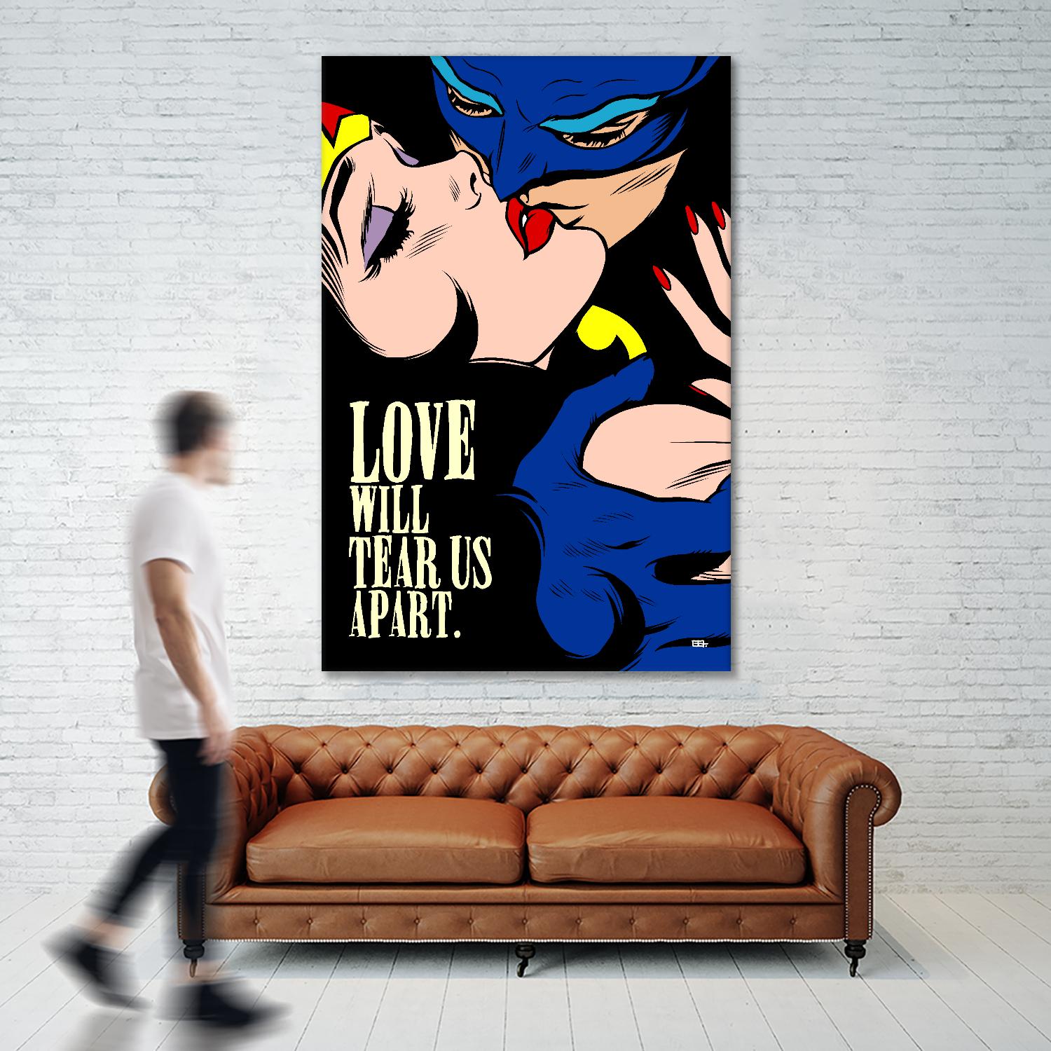 Love Vigilantes by Butcher Billy on GIANT ART - red digital batman kissing