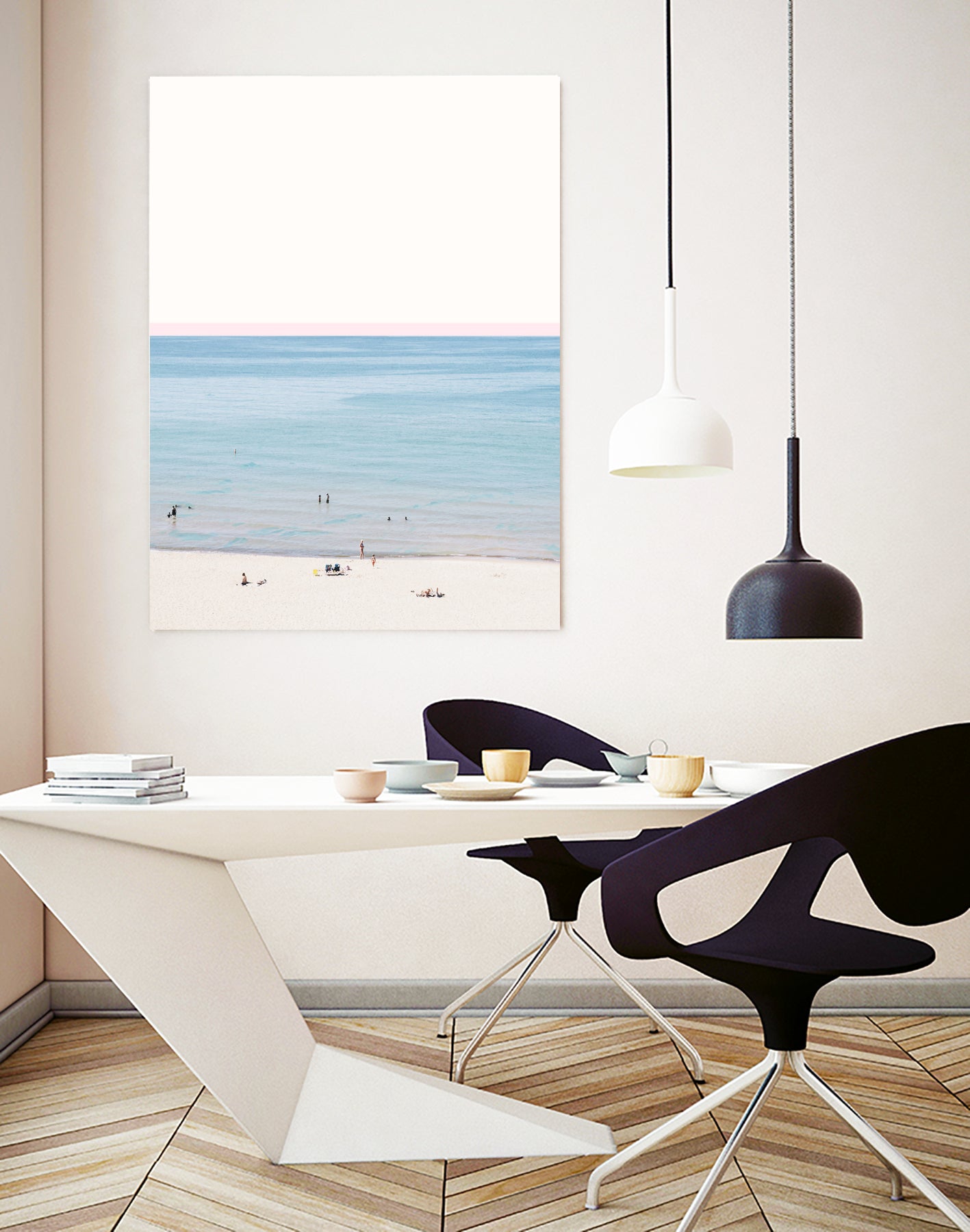 A day at the beach by 83 oranges on GIANT ART - blue coastal beach