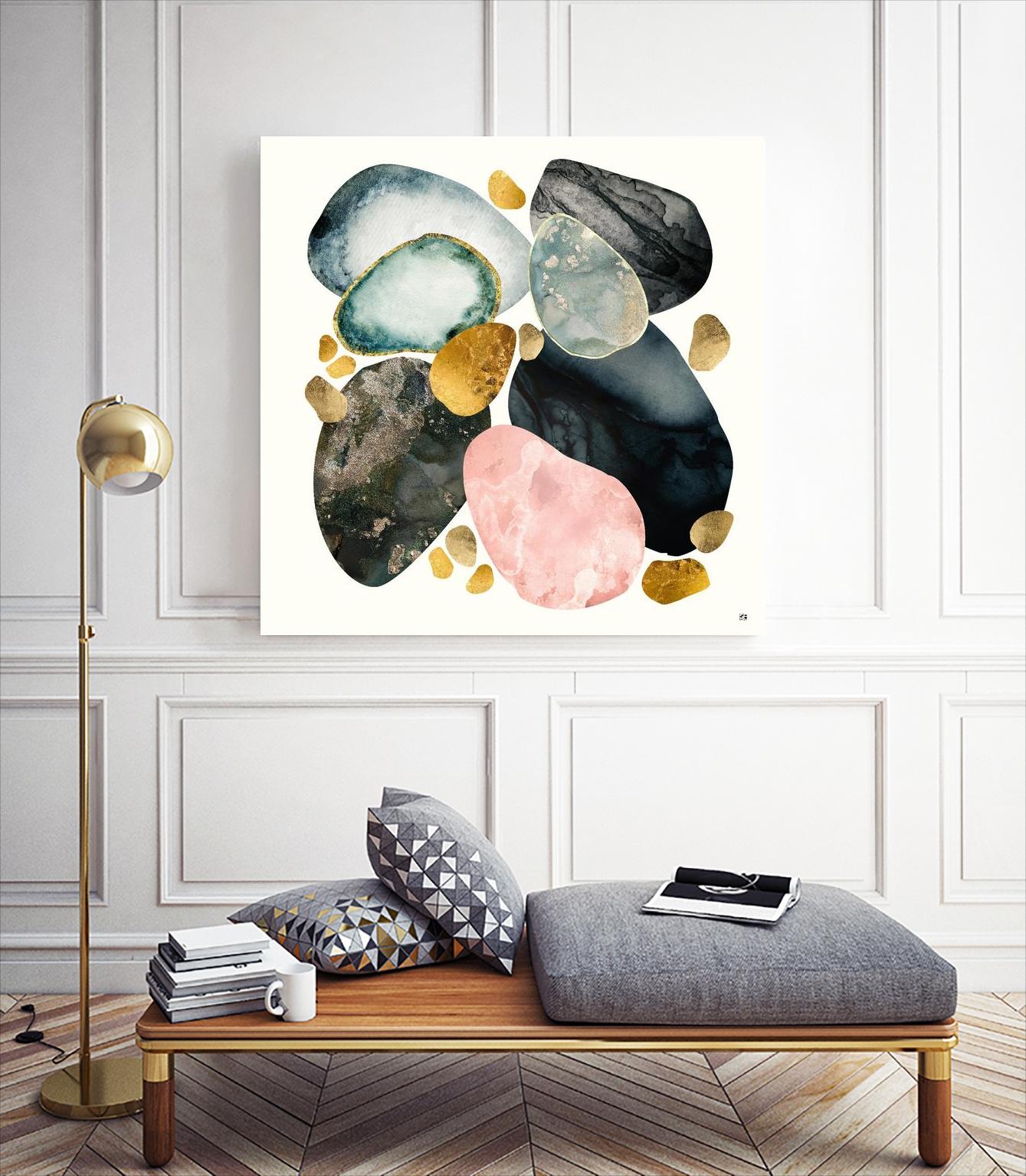 Pebble Abstract by SpaceFrog Designs on GIANT ART - gold shapes