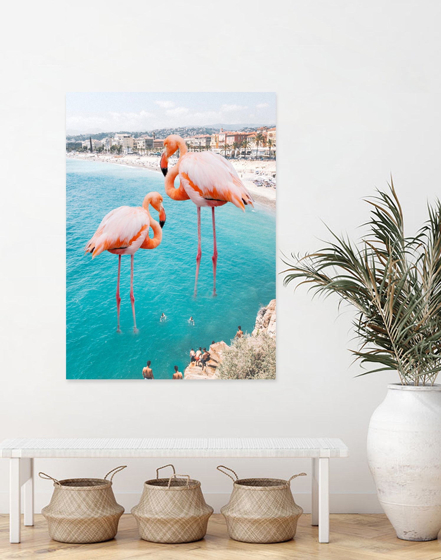 Flamingo on City Beach by Creativeaxle on GIANT ART
