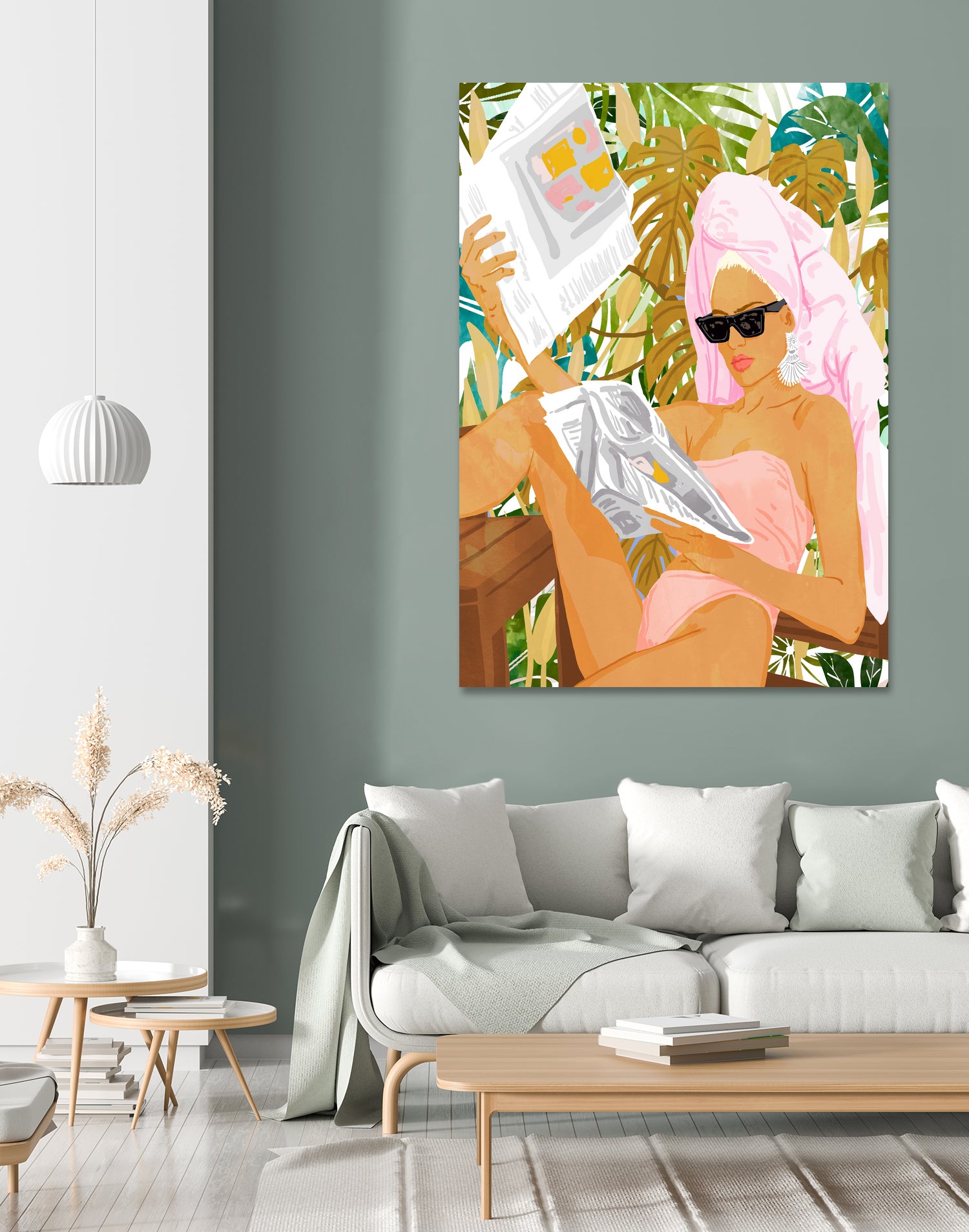 Vacay News by 83 Oranges on GIANT ART - white digital women reading