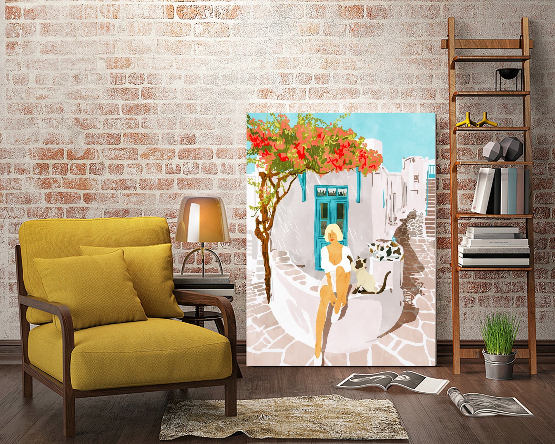 Greek Vacay by 83 Orange on GIANT ART - orange costal vacation