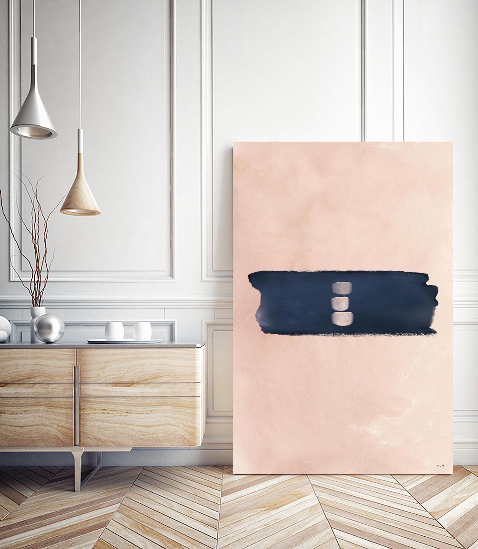 Blush & Navy Shapes II Contemporary Art Study by Nordic Print Studio on GIANT ART