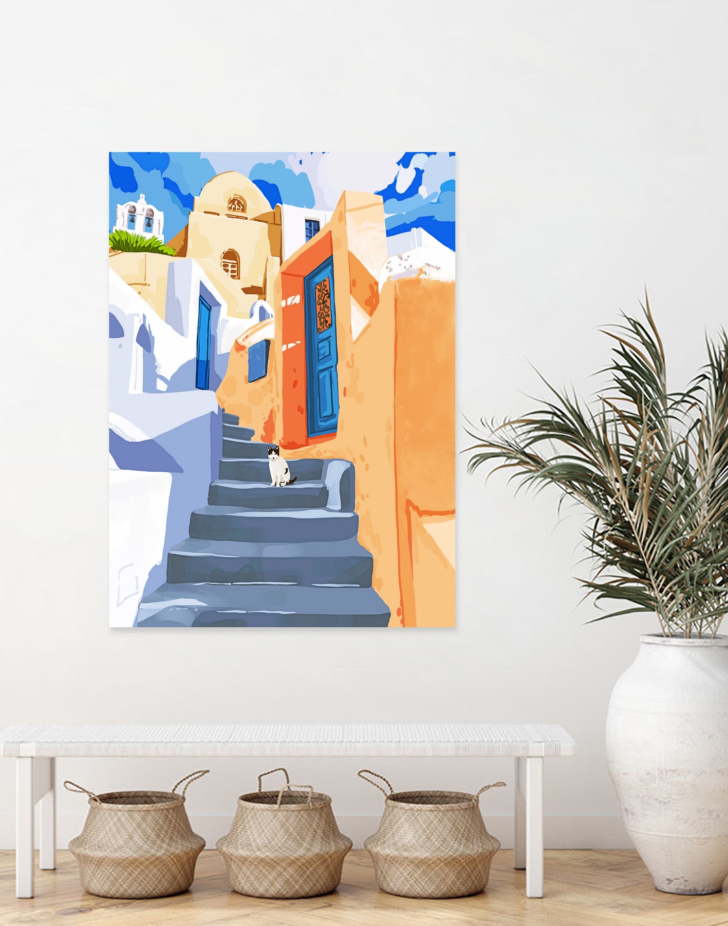 Cat in Greece by 83  Oranges on GIANT ART - orange digital greece