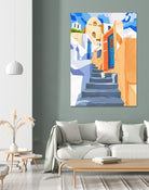 Cat in Greece by 83  Oranges on GIANT ART - orange digital greece