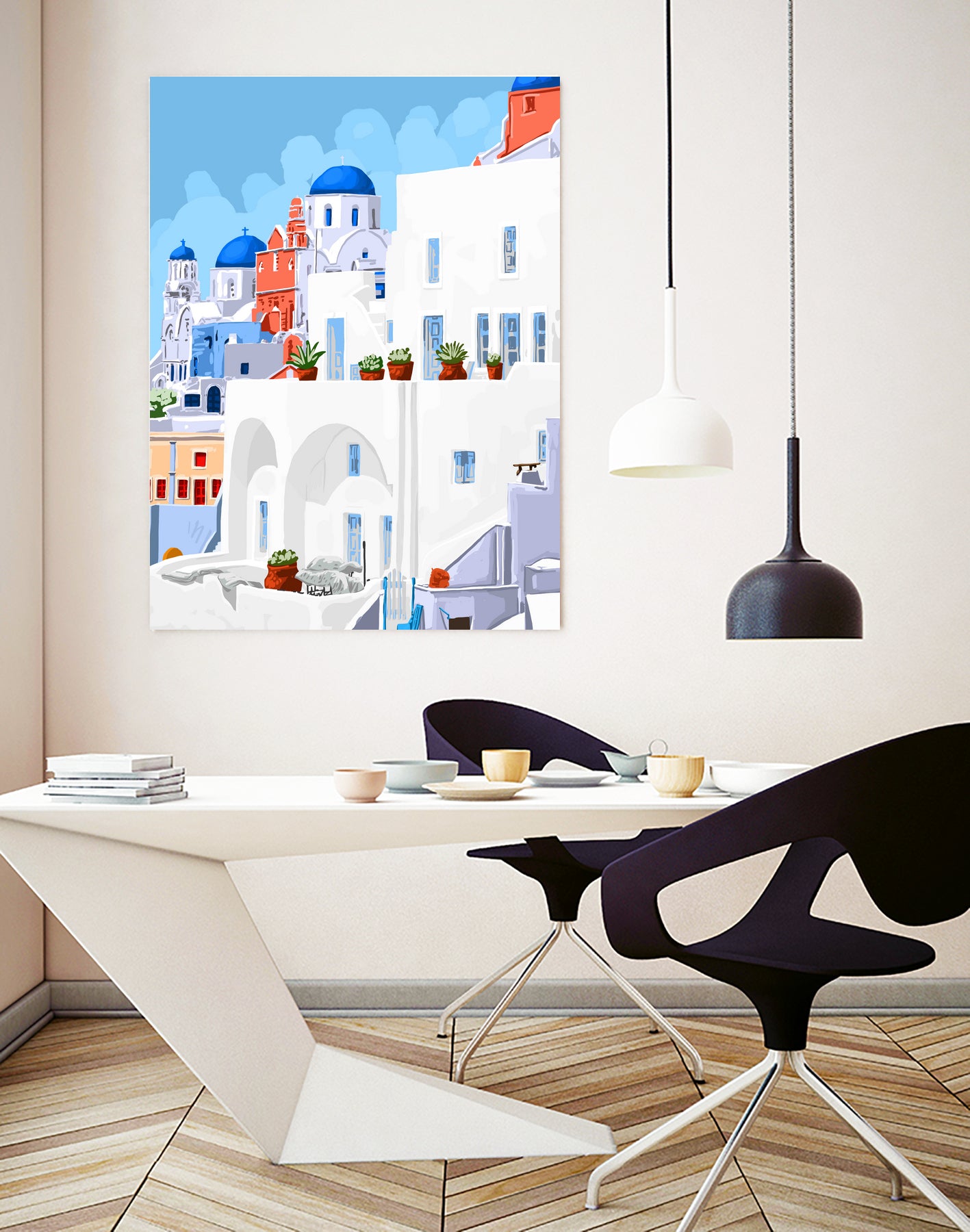 The Santorini Vacay by 83 oranges on GIANT ART - blue digital greece