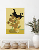 Cat in Sunflower by Edson Ramos on GIANT ART
