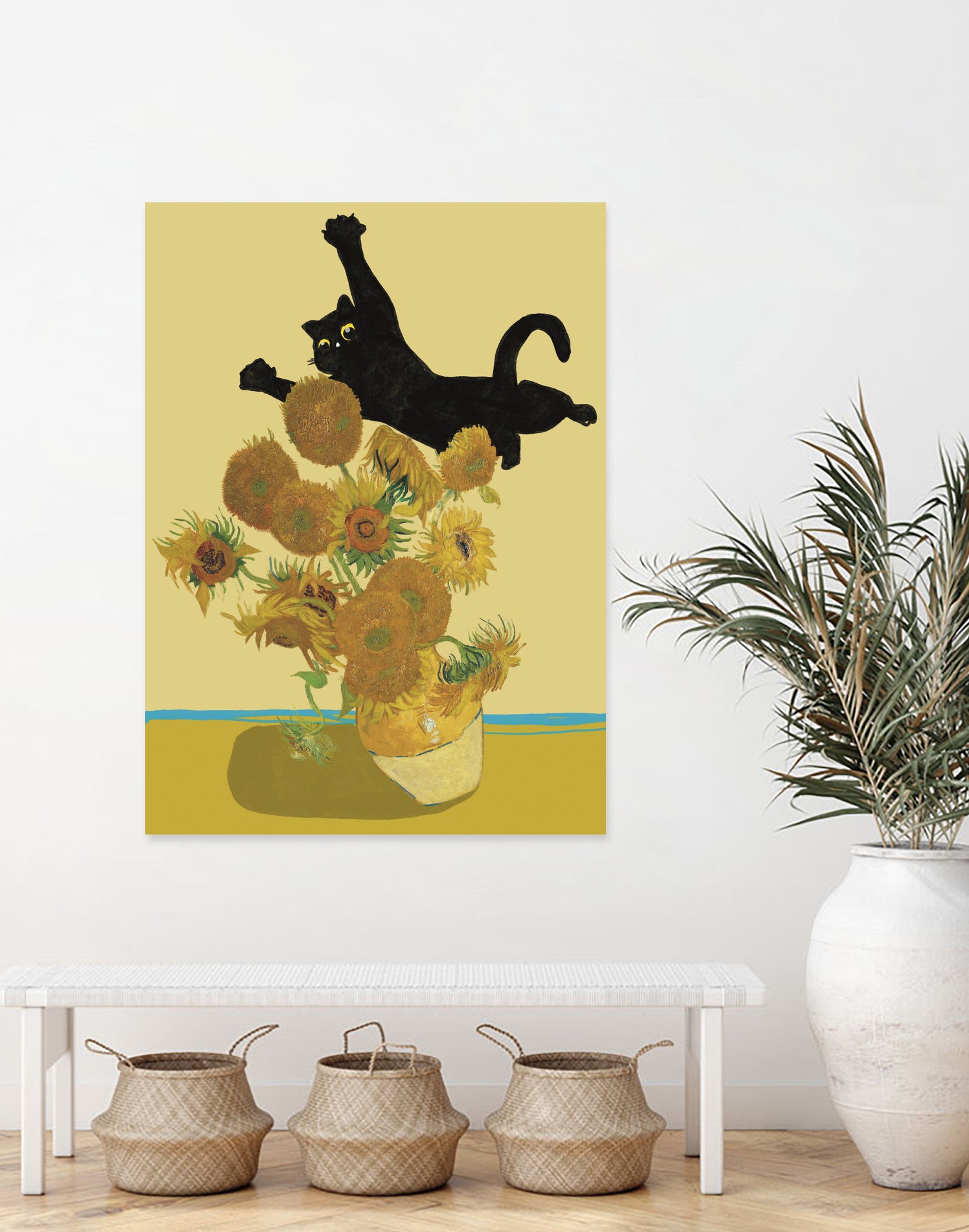 Cat in Sunflower by Edson Ramos on GIANT ART