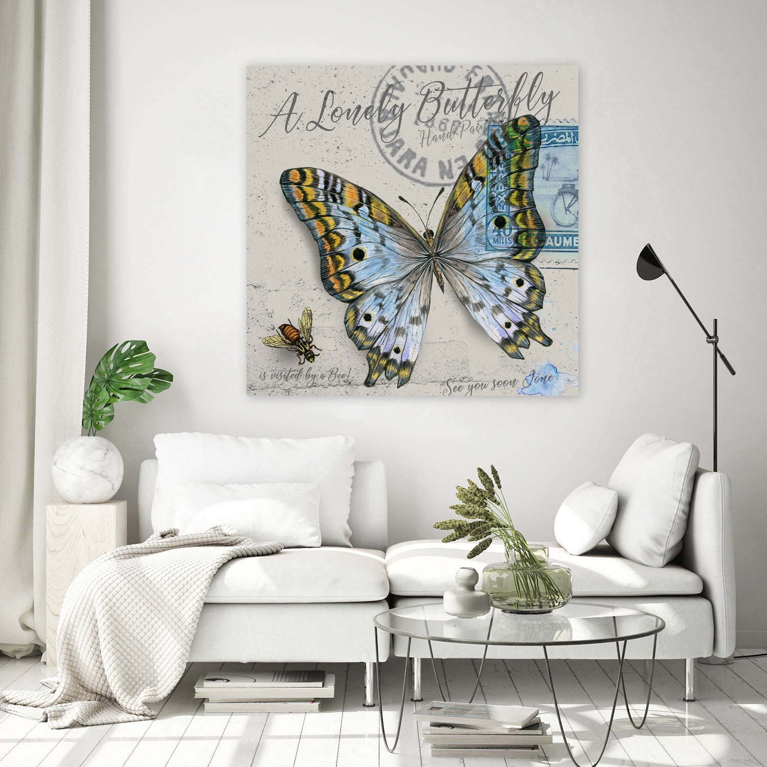 Lonely Butterfly Blue by David Loblaw on GIANT ART - blue photo illustration